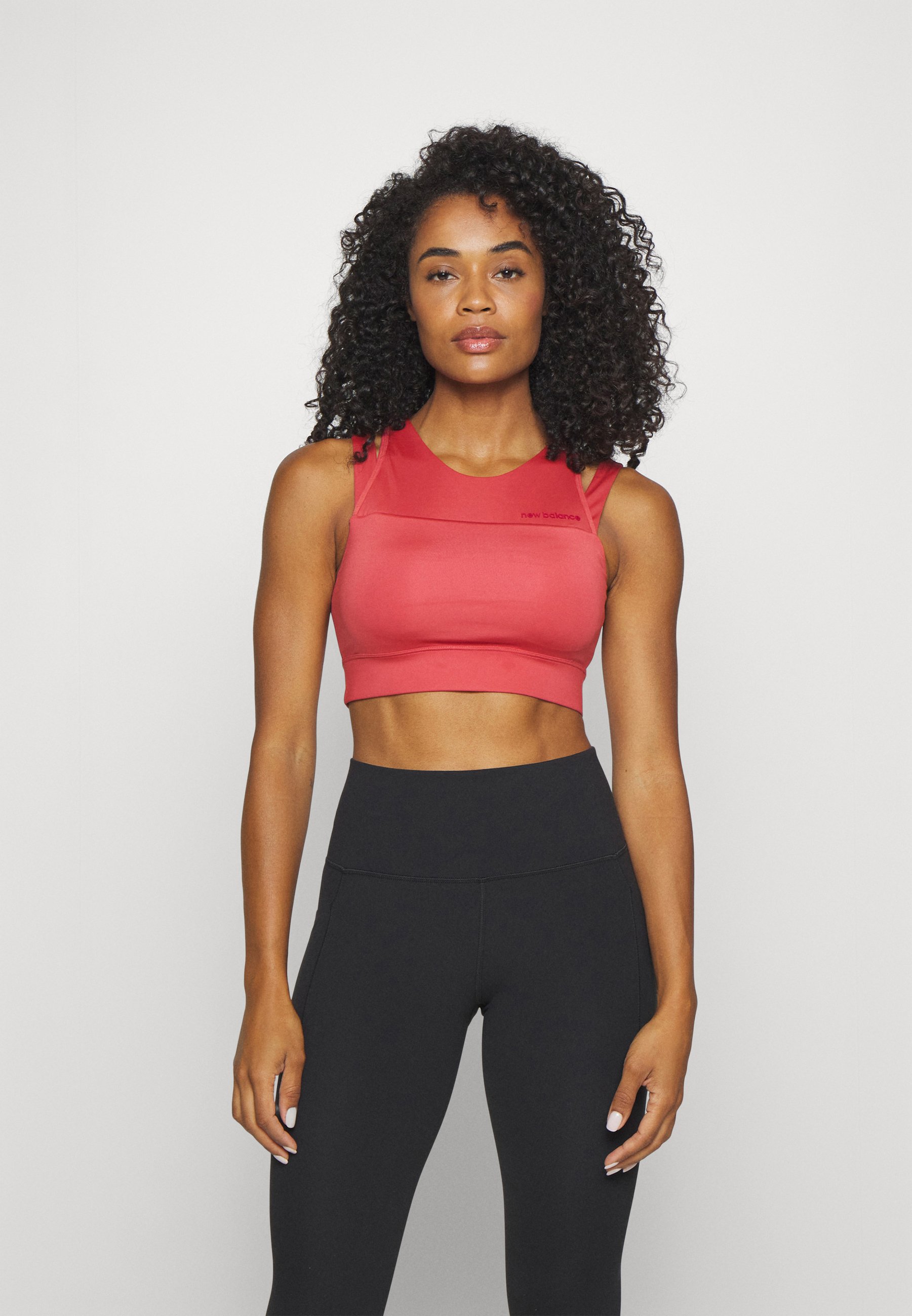 NB SHAPE SHIELD CROP BRA - Medium support sports bra - astro dust/red