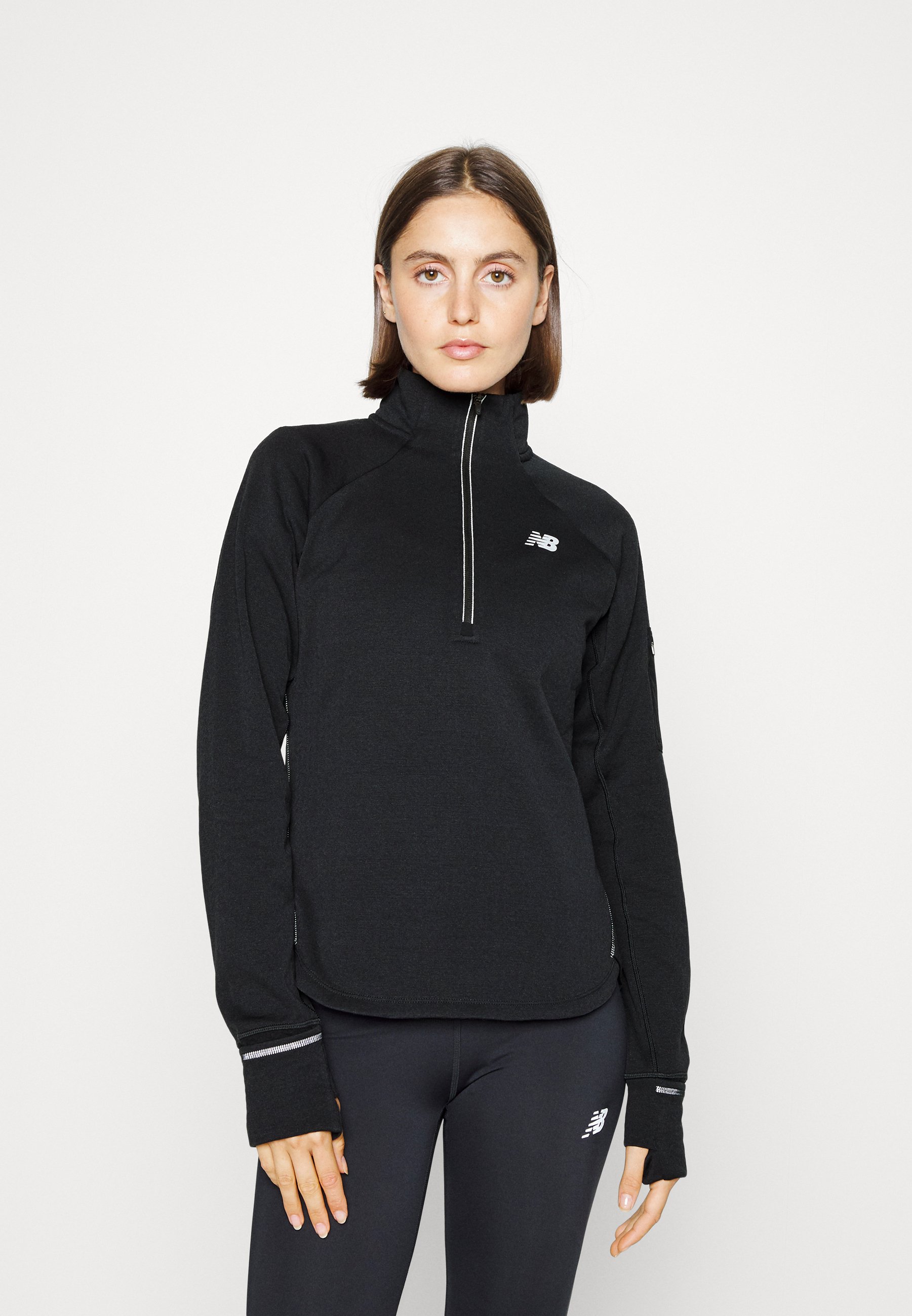NB HEAT GRID HALF ZIP - Fleece jumper - black