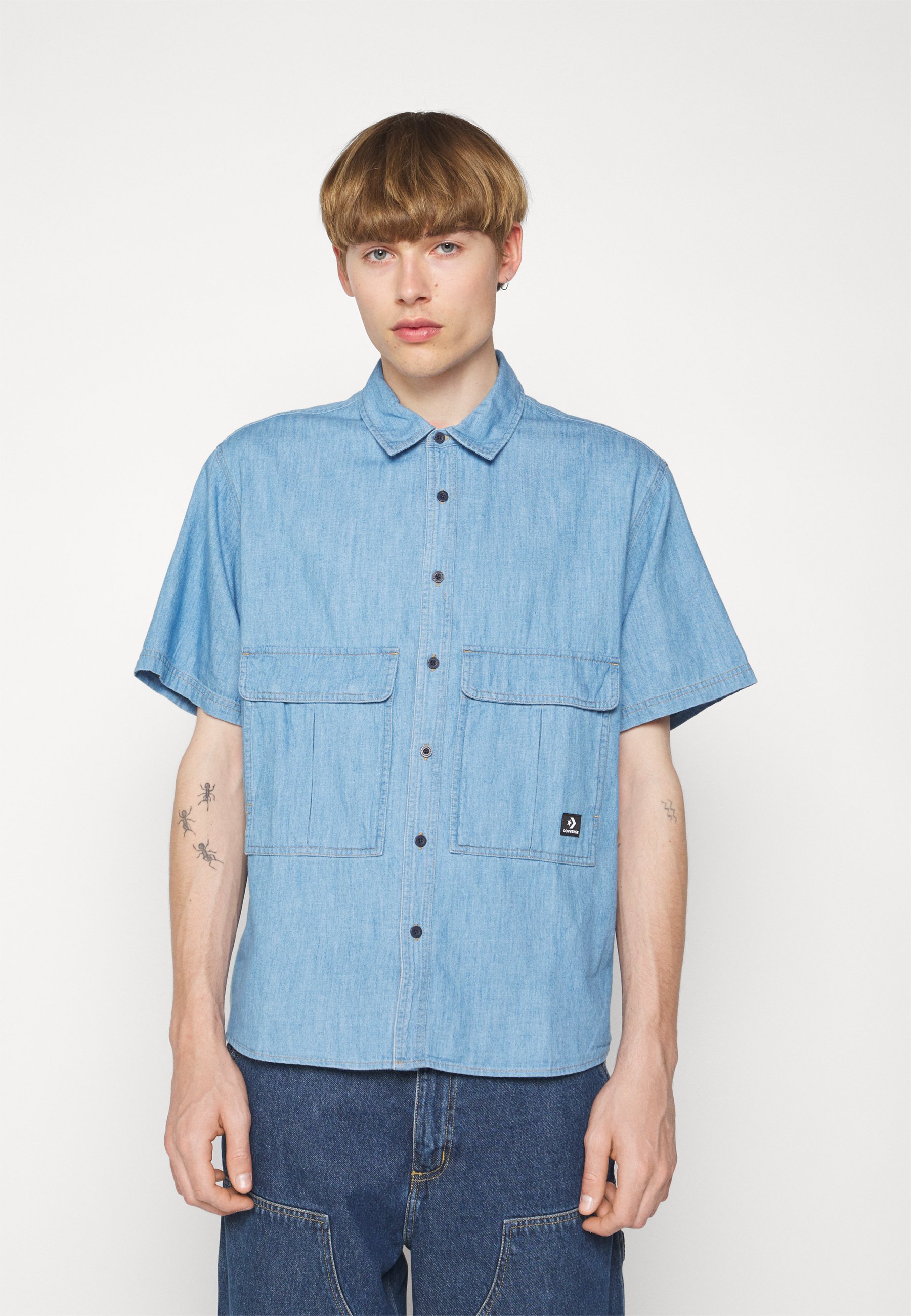 Converse SHORT SLEEVE - Shirt - light retro blue/blue denim