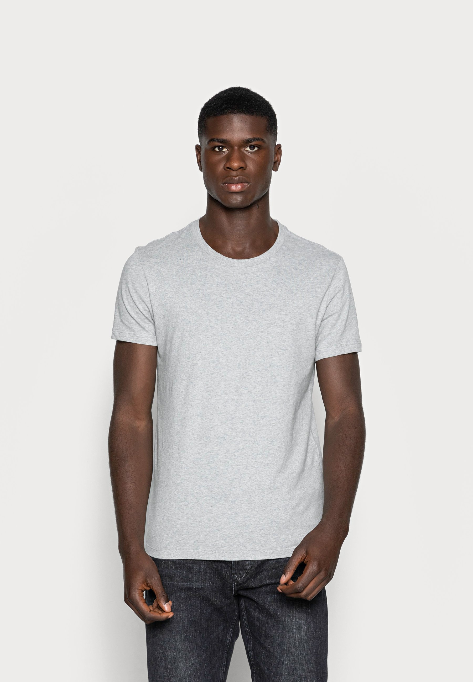 Levi's® SLIM CREWNECK 2 PACK - Basic T-shirt - white/heather grey/grey