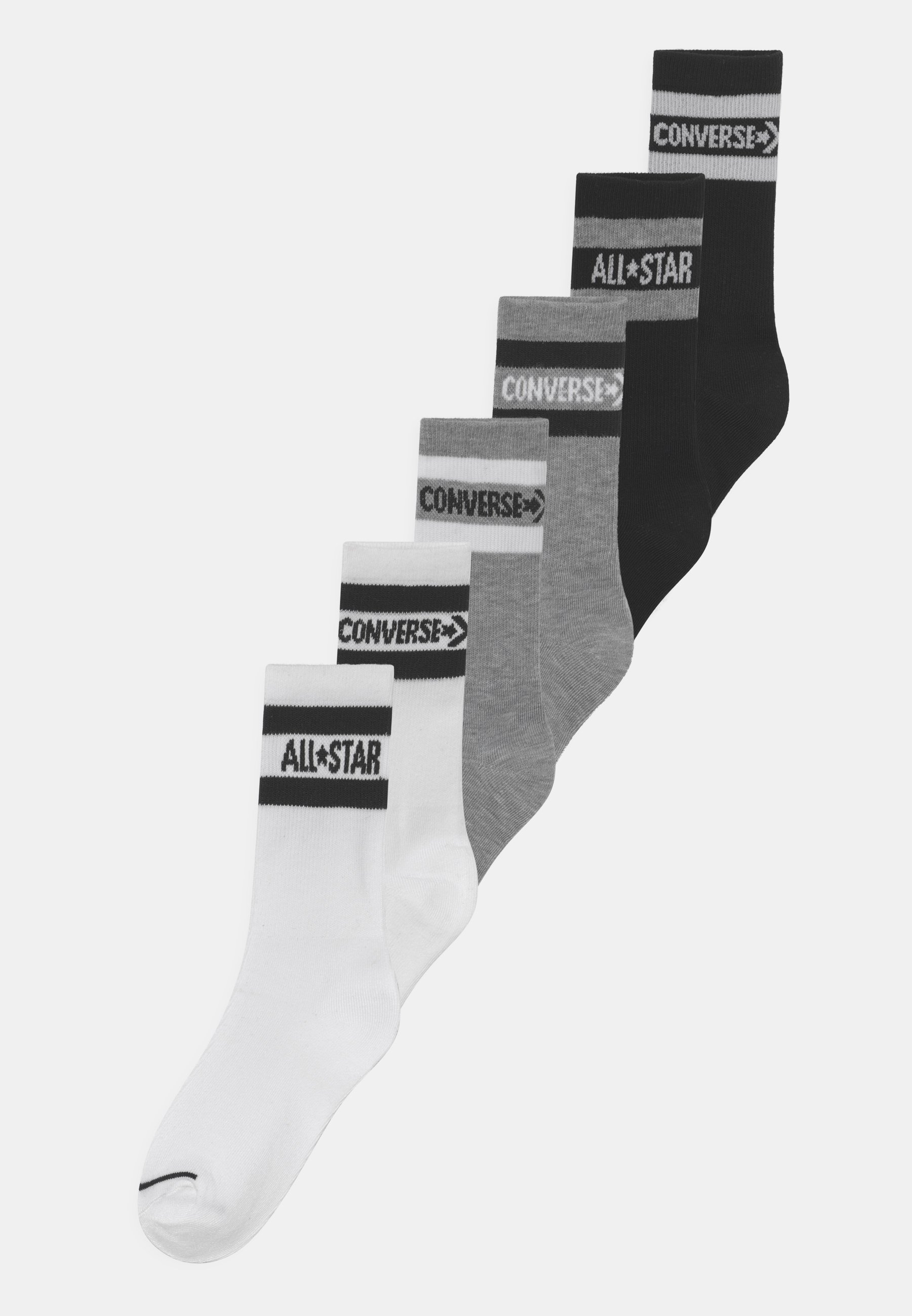 Converse WORDMARK CREW UNISEX 6 PACK  - Socks - dark grey heather/mottled grey