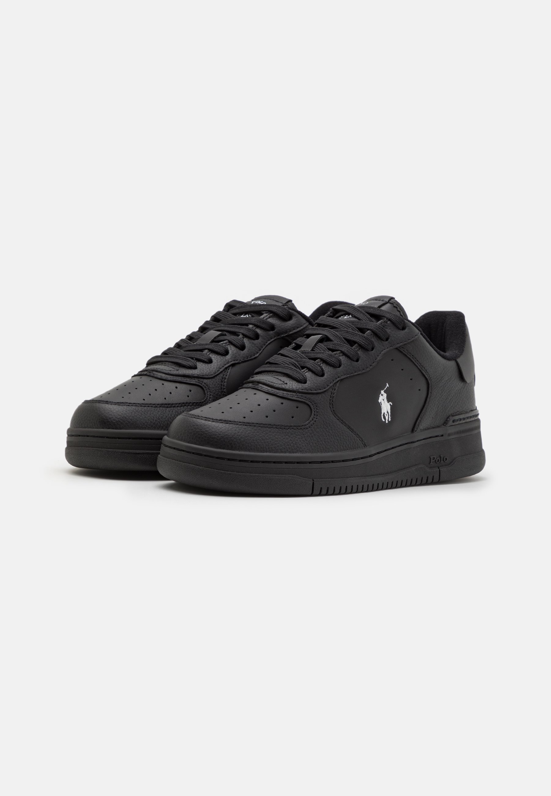 Polo Ralph Lauren MASTERS LOW TOP LACE UNISEX - Trainers - black/white/black