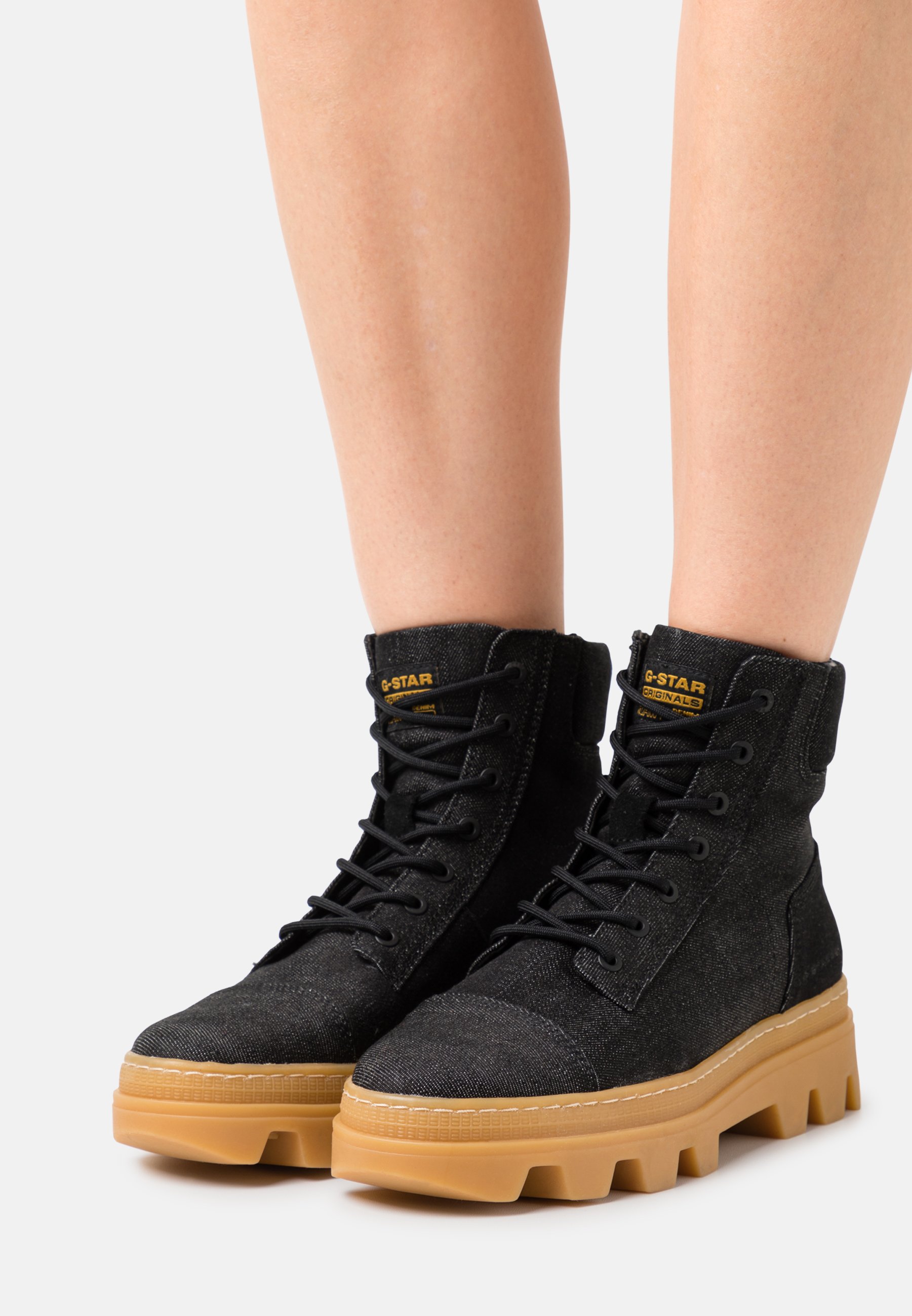 G-Star NOXER HGH DNM W - Platform ankle boots - black