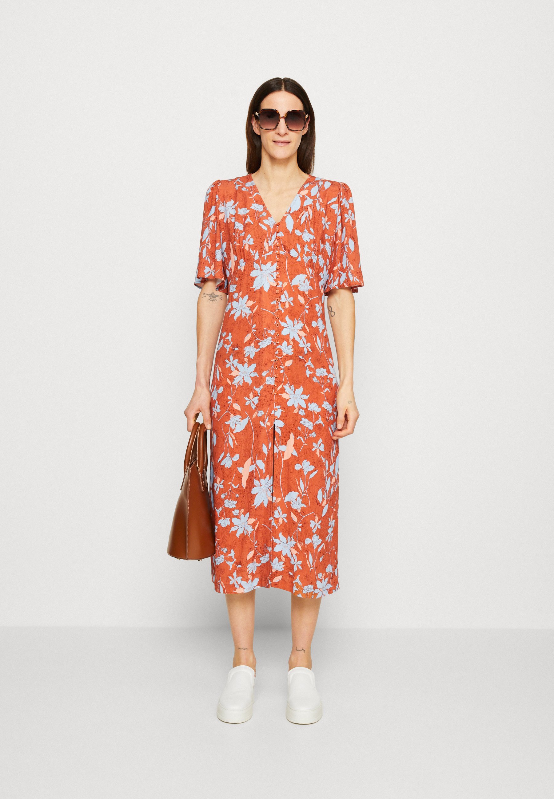 Esprit DRESS - Shirt dress - coral orange/coral