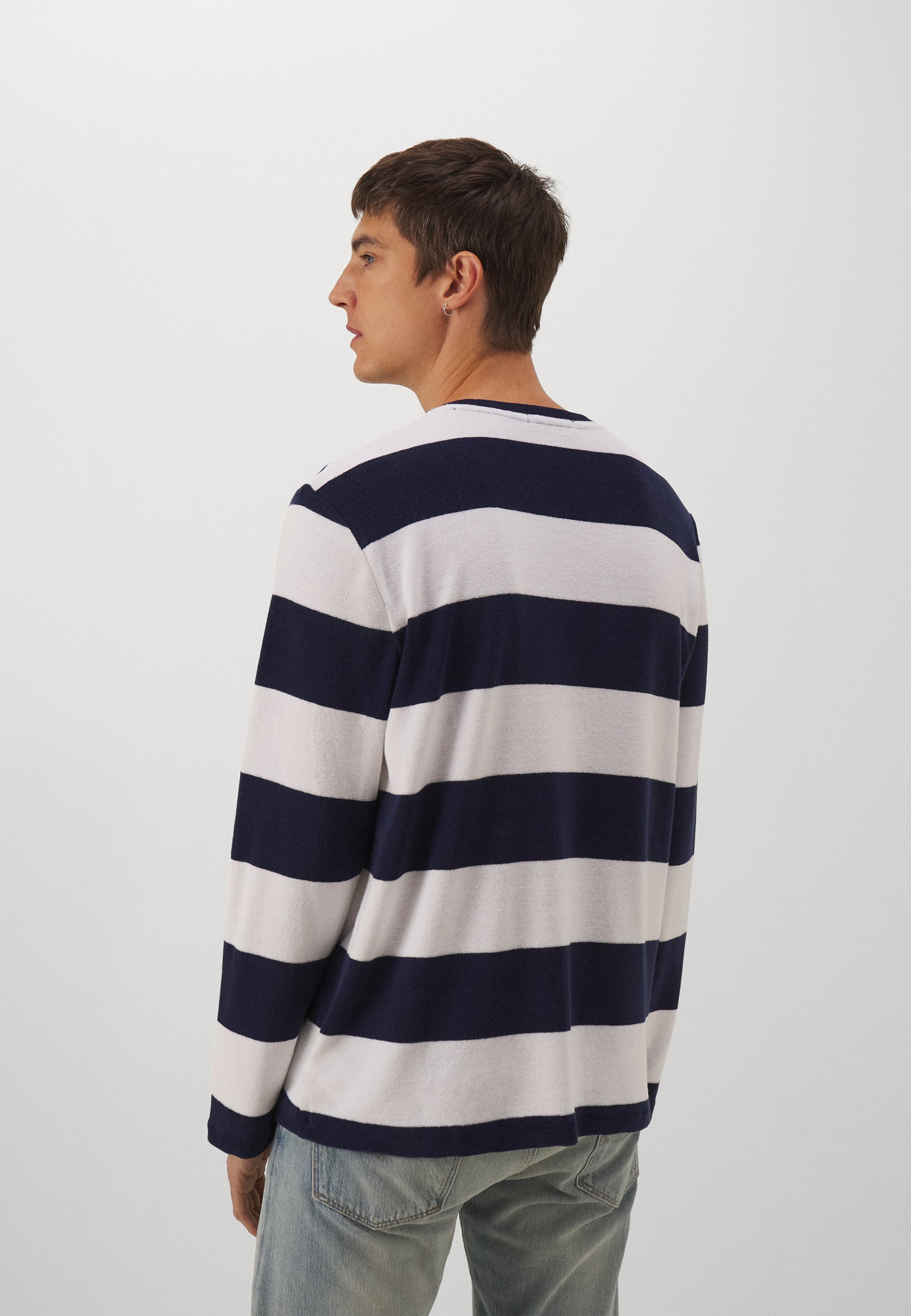Polo Ralph Lauren LONG SLEEVE - Long sleeved top - newport navy/white/dark blue