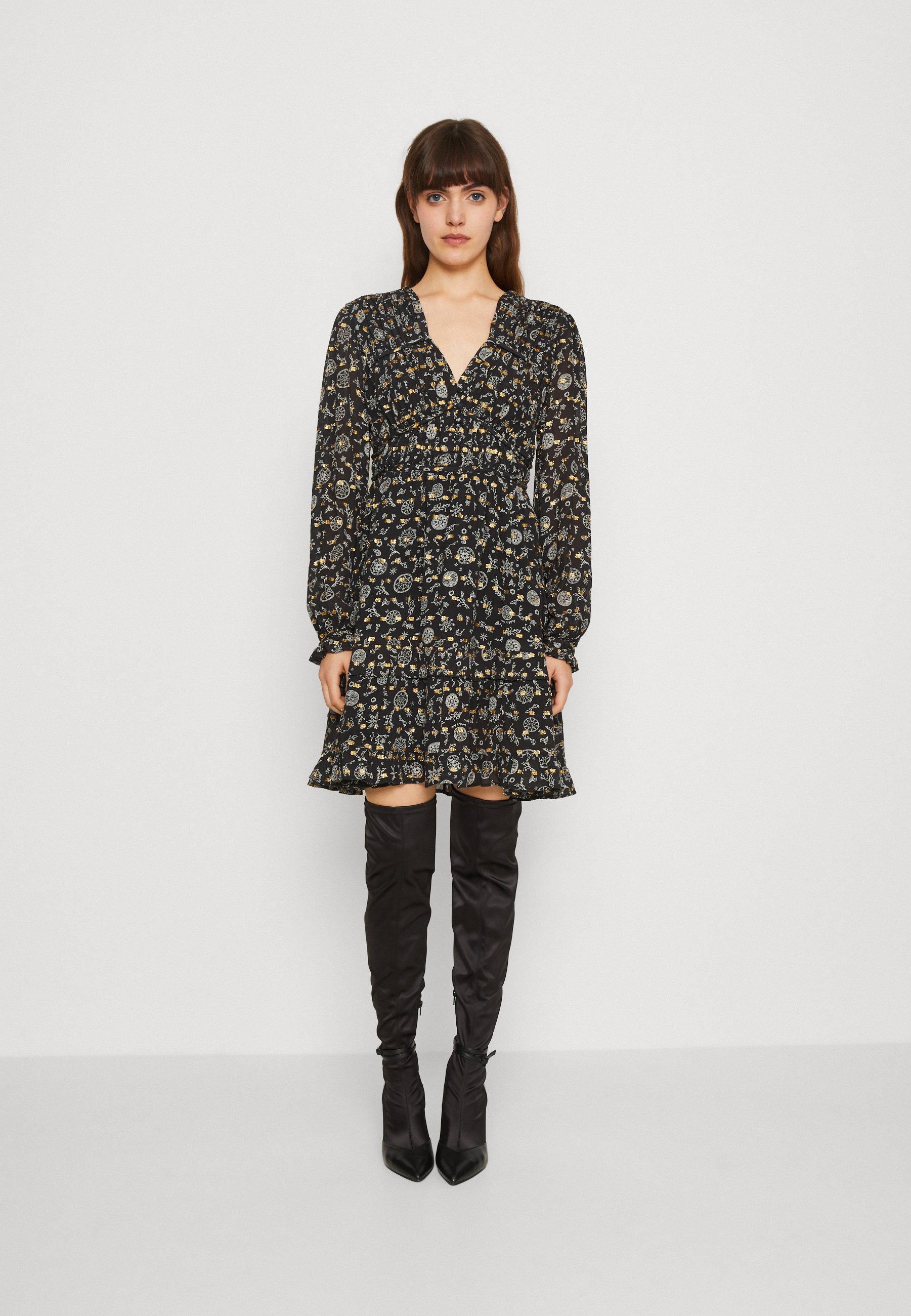 Scotch & Soda LONG SLEEVED DRESS - Shirt dress - planetary icons/multi-coloured
