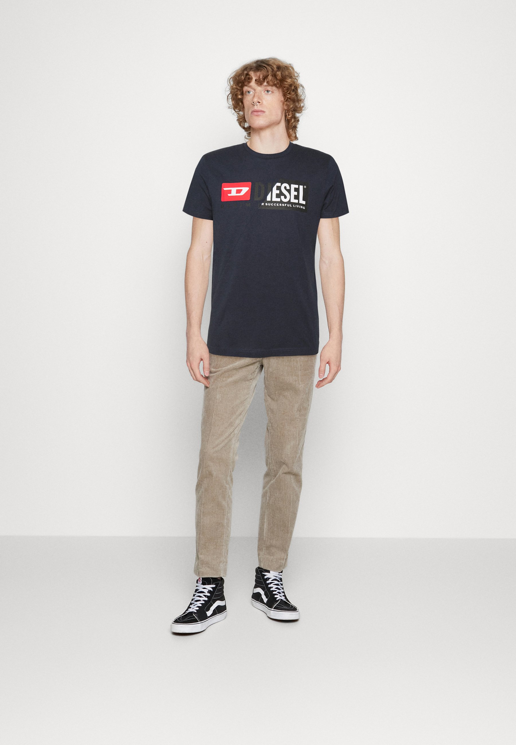Diesel BROKEN LOGO DIEGO FIT UNISEX - Print T-shirt - blue