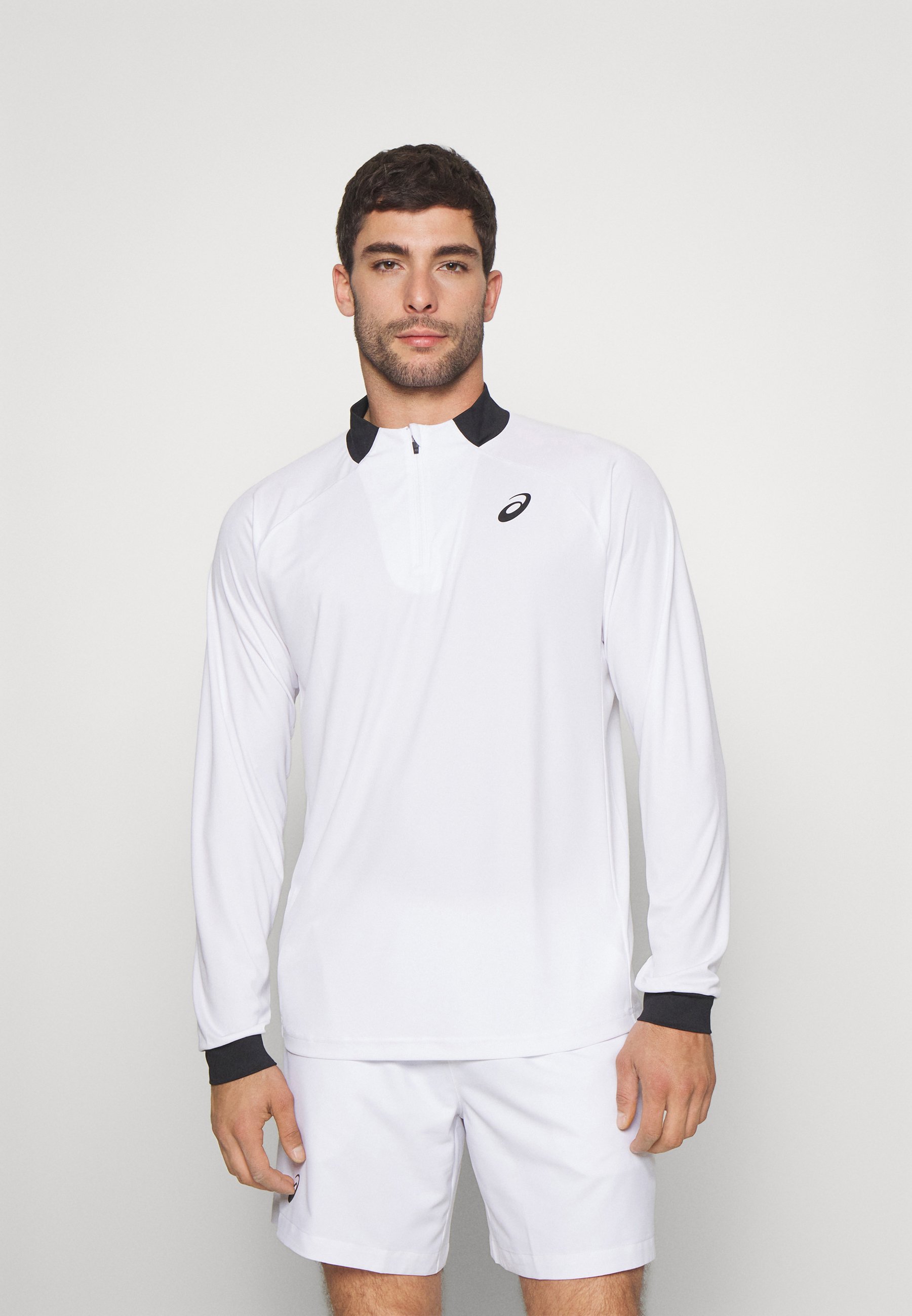 ASICS COURT ZIP - Long sleeved top - brilliant white/white