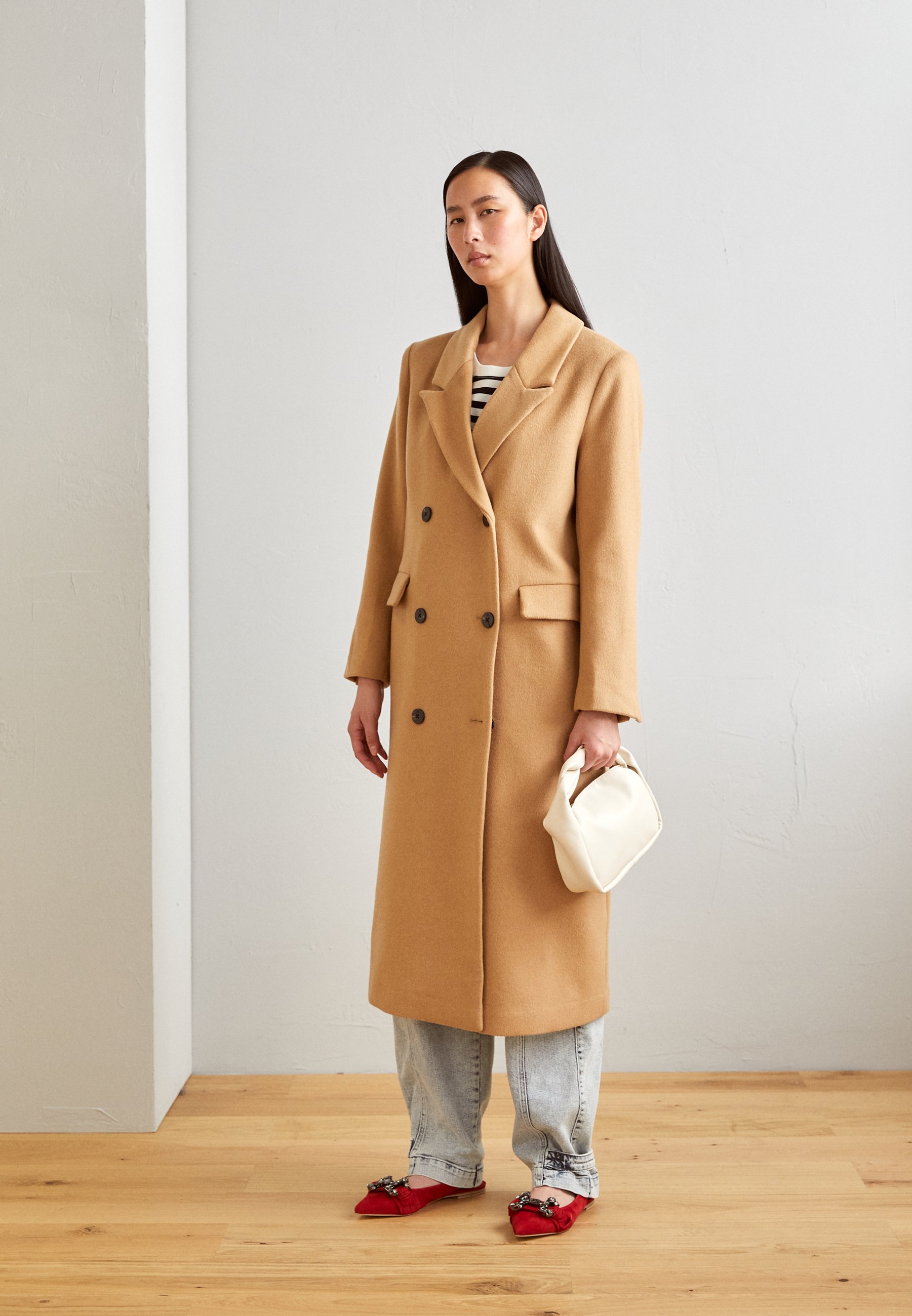Scotch & Soda DOUBLE BREASTED COAT - Classic coat - dune/light brown