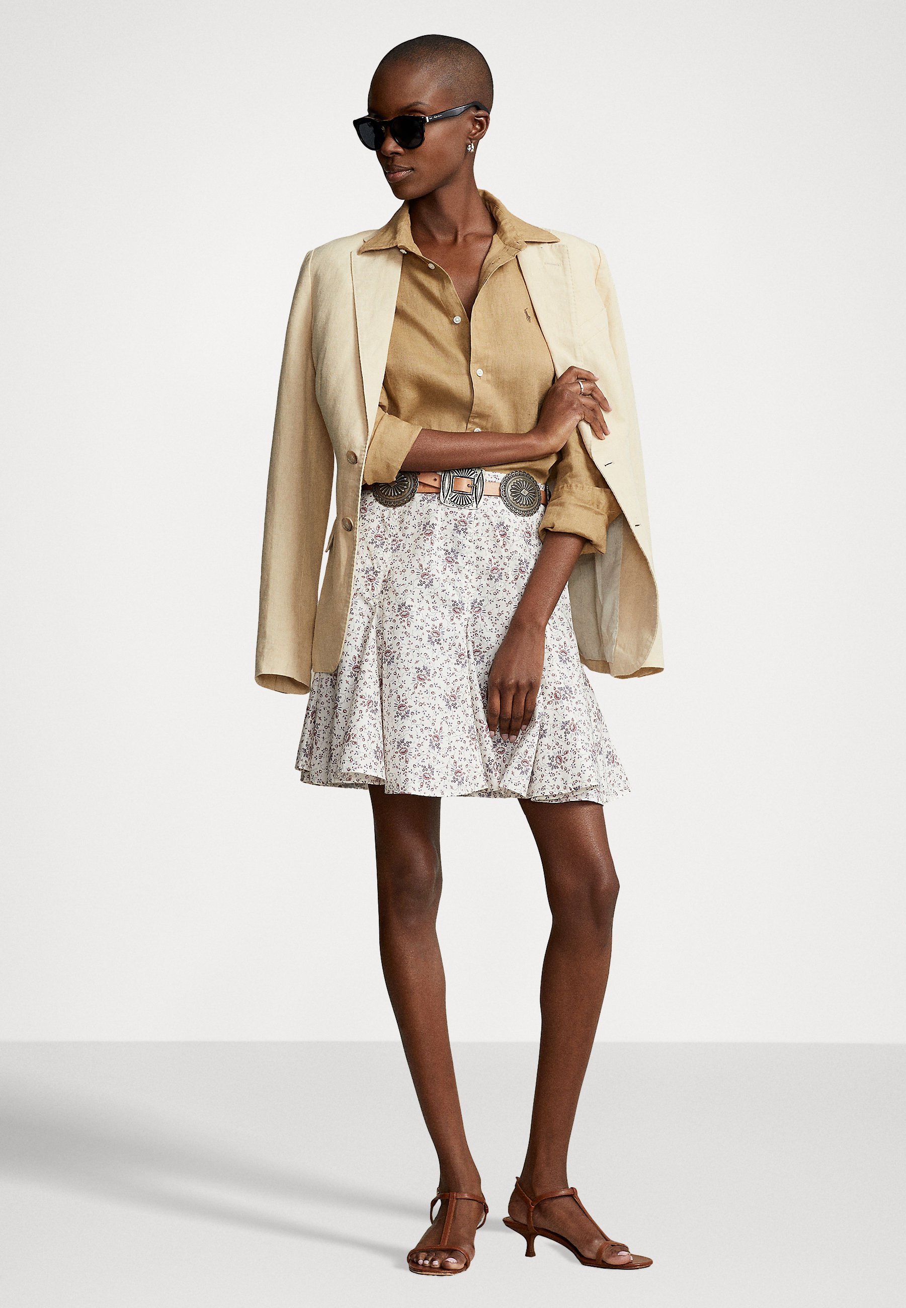 Polo Ralph Lauren FULL - Mini skirt - berry/off-white