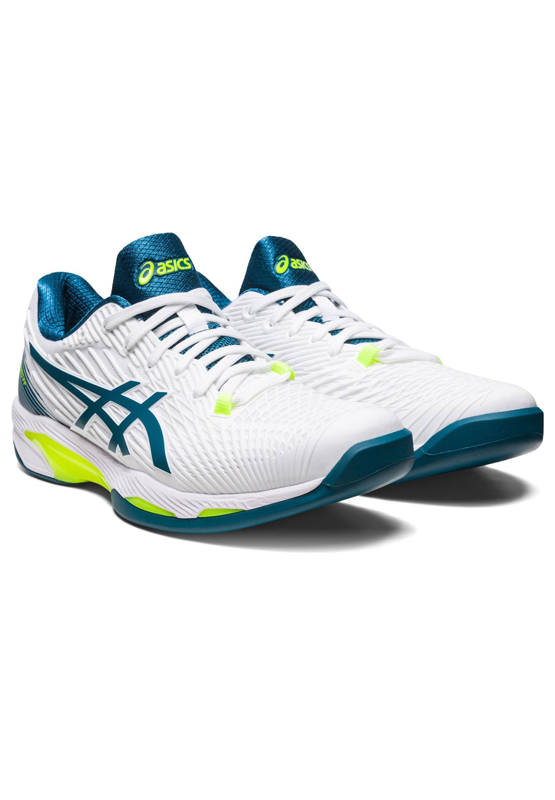 ASICS SOLUTION SPEED - Clay court tennis shoes - white/restful teal/white