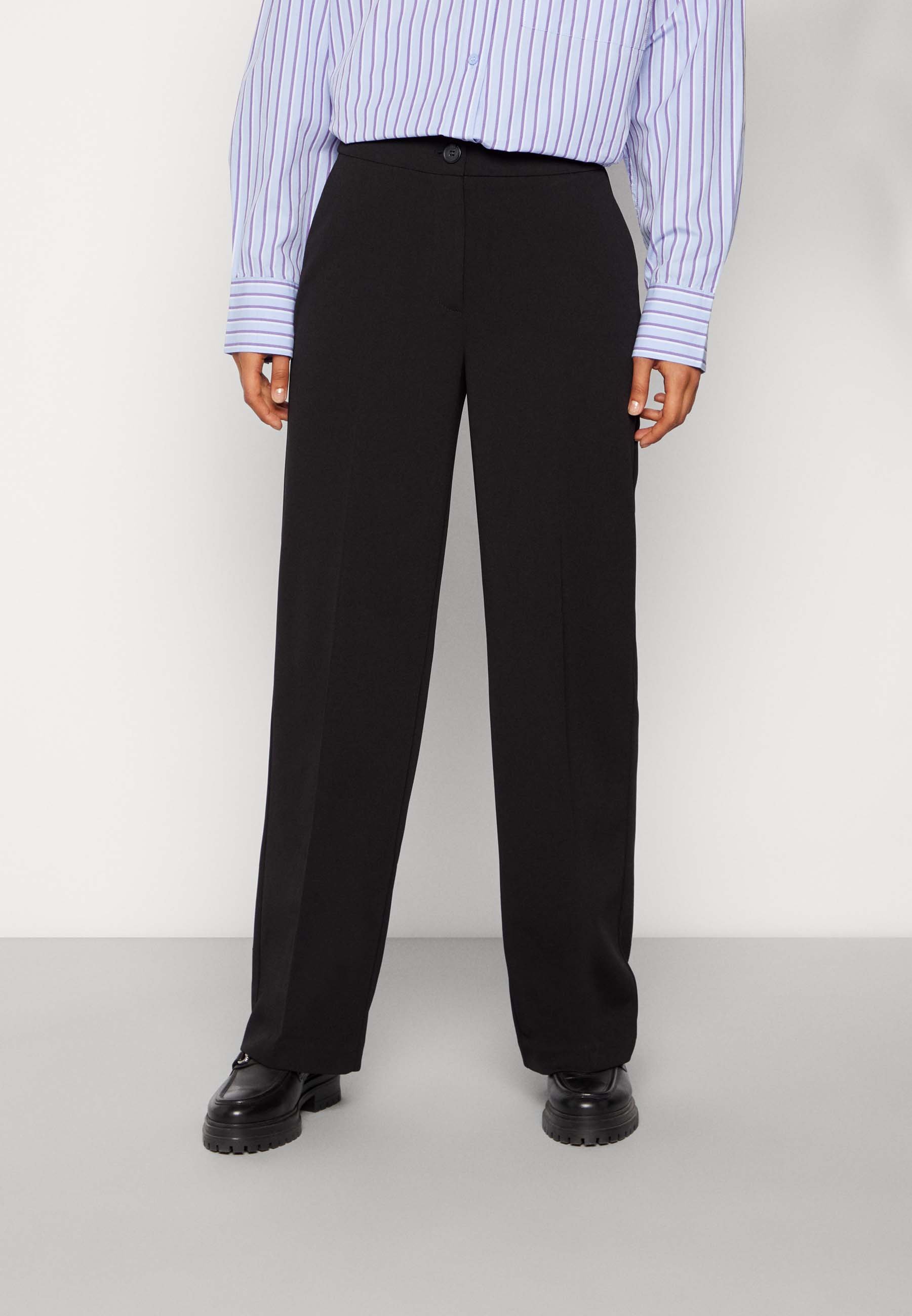 ONLY ONLCAROLINA HIGH WAIST LONG PANT  - Trousers - black