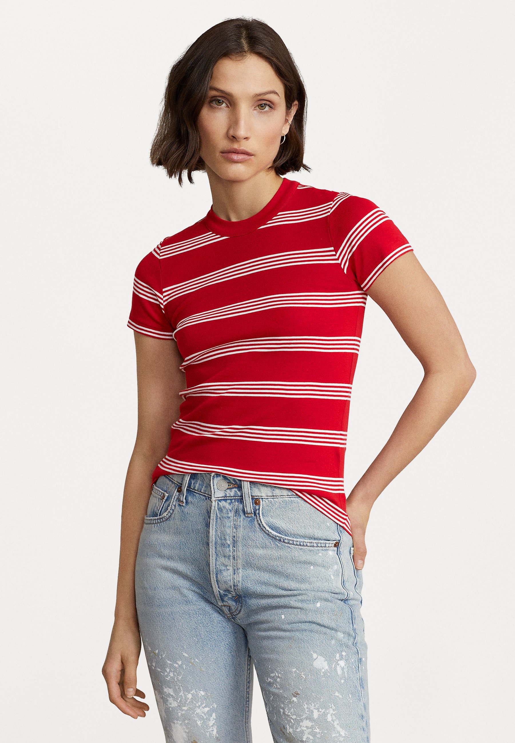 Polo Ralph Lauren SHORT SLEEVE - Print T-shirt - red/white/red