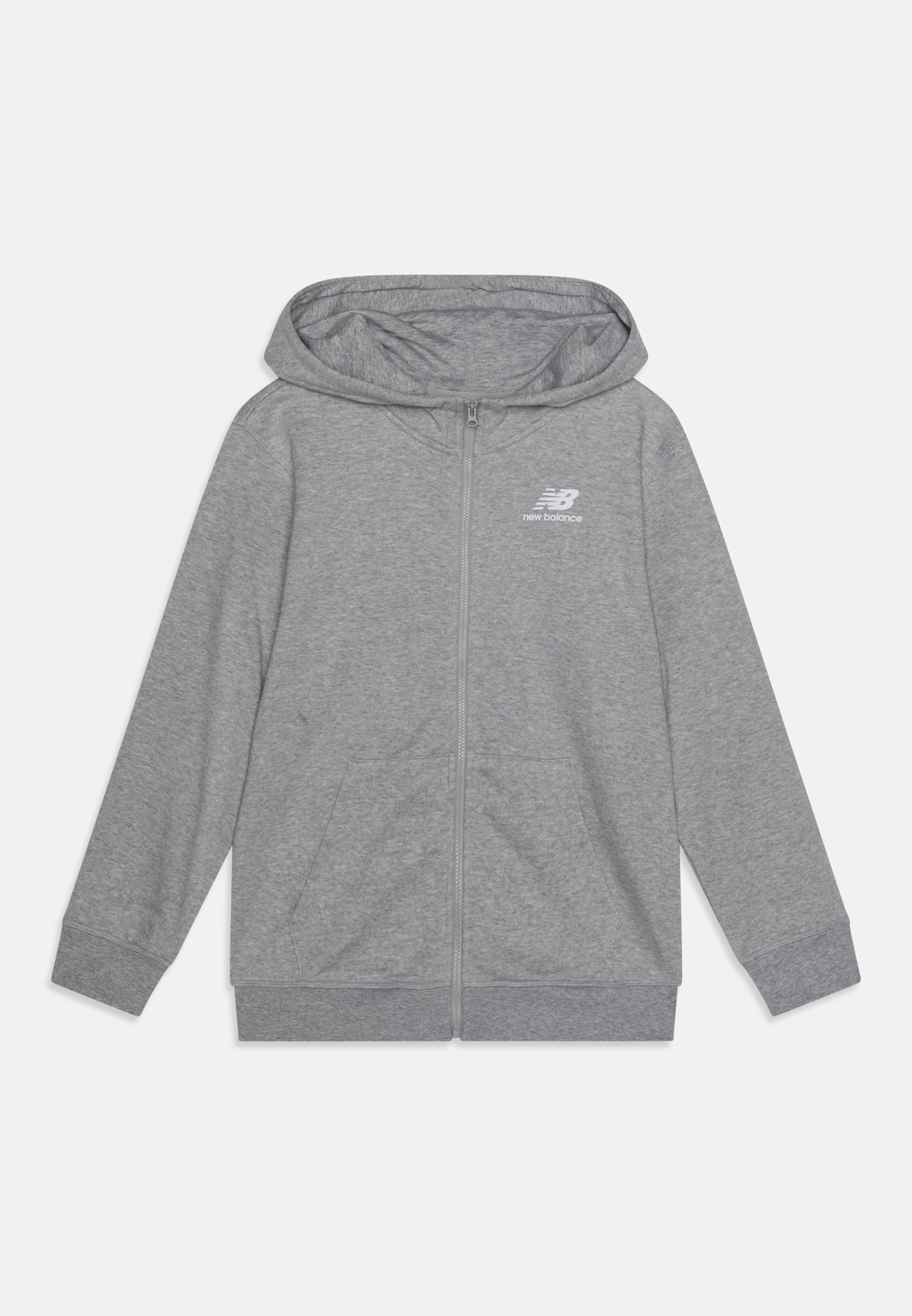 NB ESSENTIALS STACKED LOGO UNISEX - Zip-up sweatshirt - mottled light grey