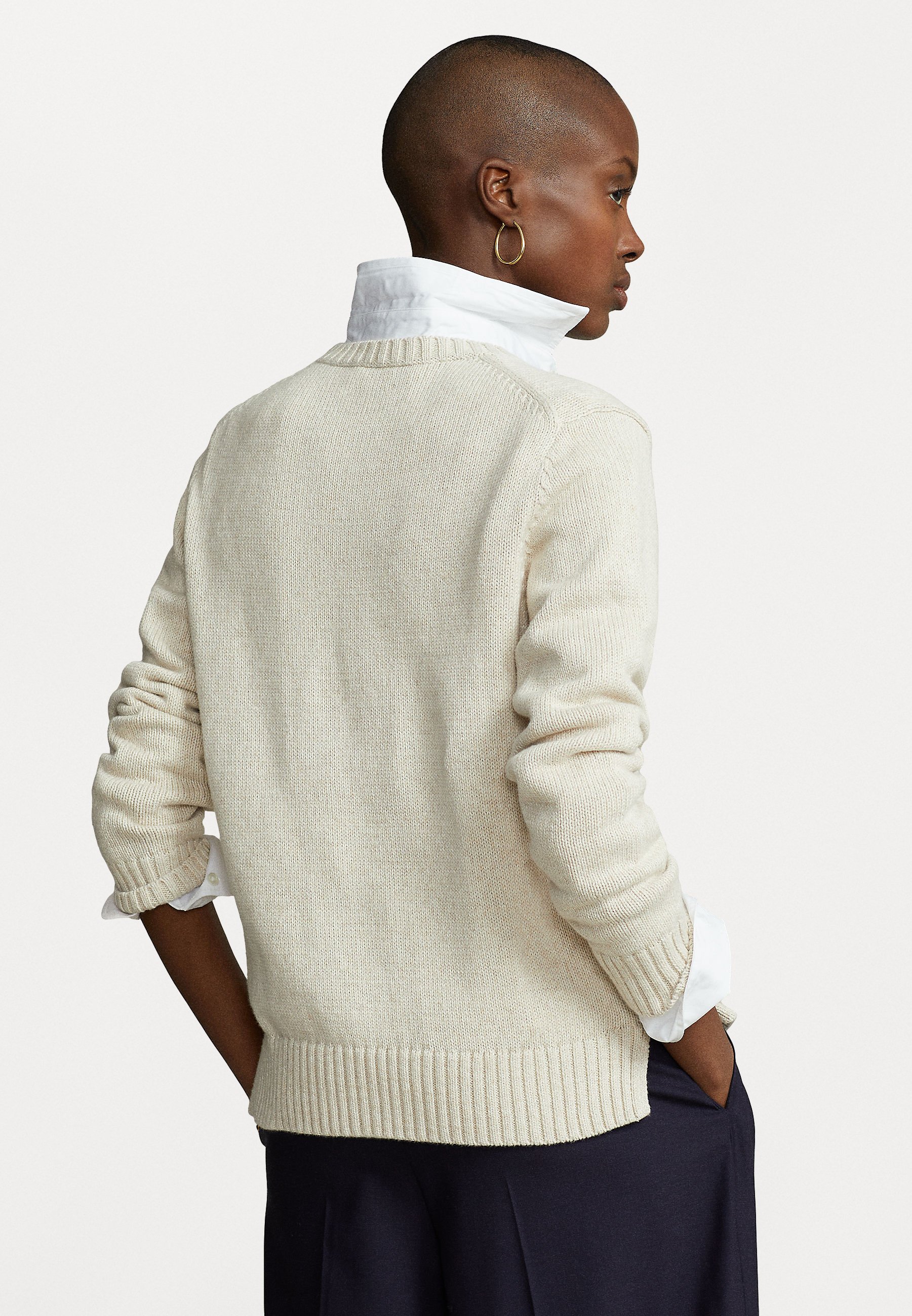 Polo Ralph Lauren CANYN LONG SLEEVE - Jumper - oatmeal/off-white