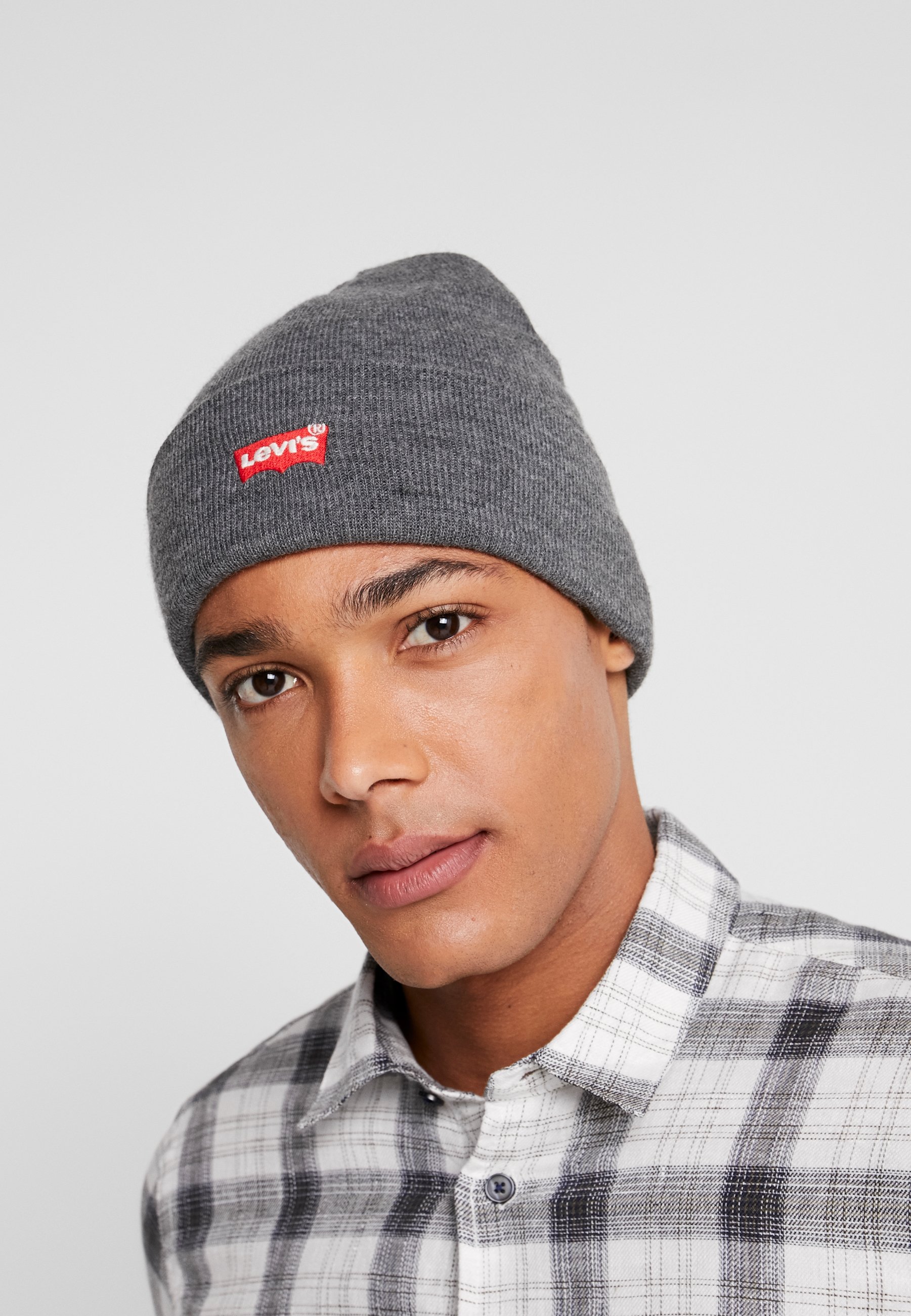 Levi's® BATWING EMBROIDERED SLOUCHY BEANIE - Beanie - regular grey/grey