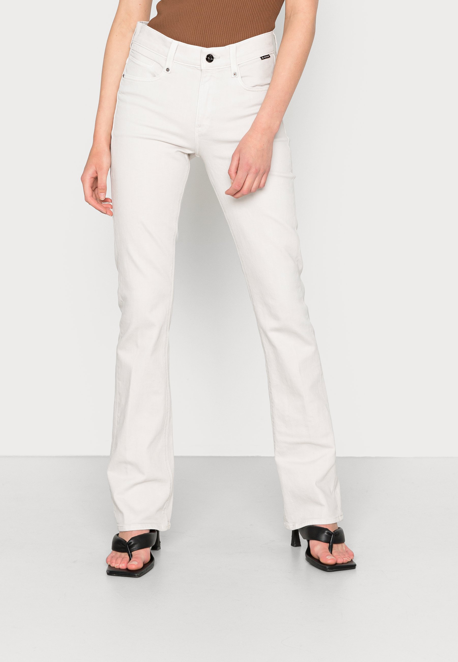 G-Star NOXER BOOTCUT - Bootcut jeans - whitebait/white denim