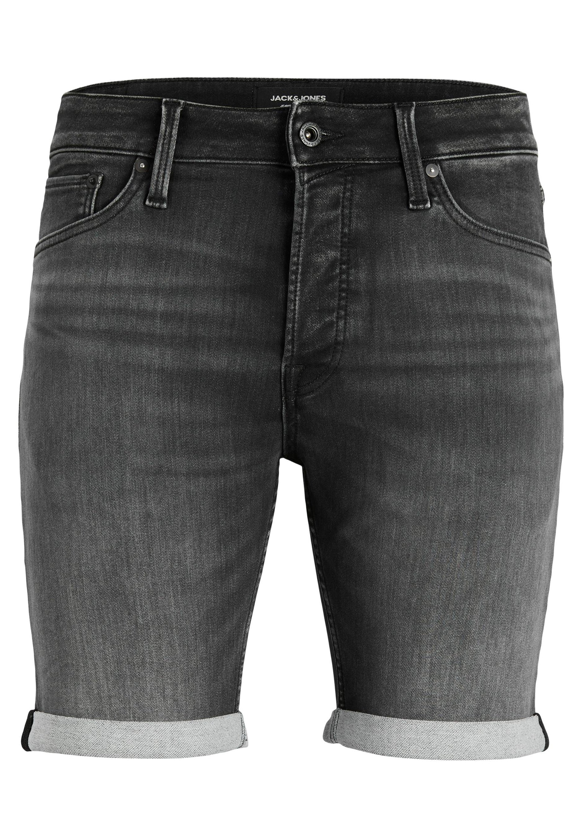 Jack &Jones JIRICK  JICON I K SN - Denim shorts - black denim ge/black denim