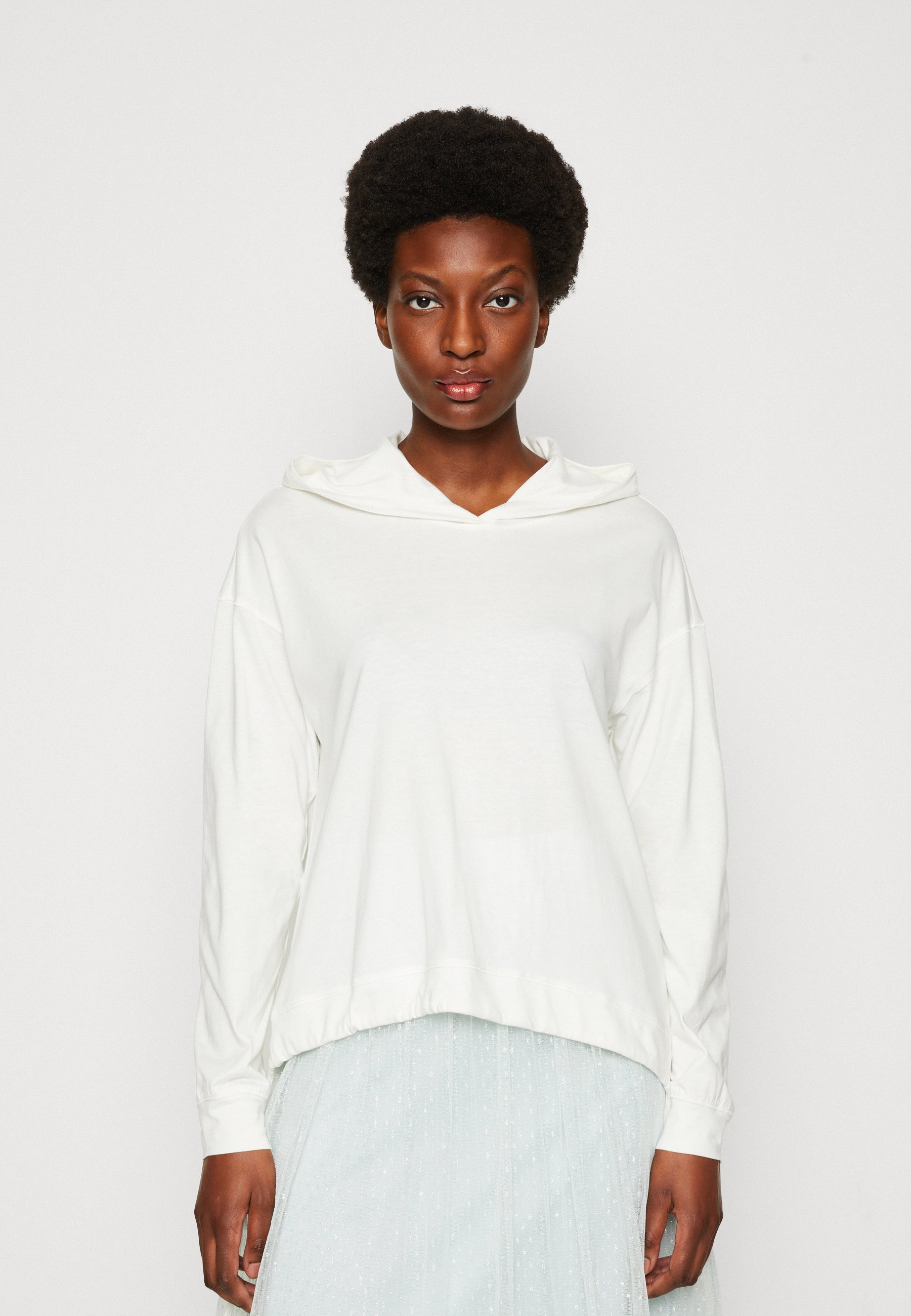 Esprit BUBBLE HEM TEE - Long sleeved top - off white/off-white