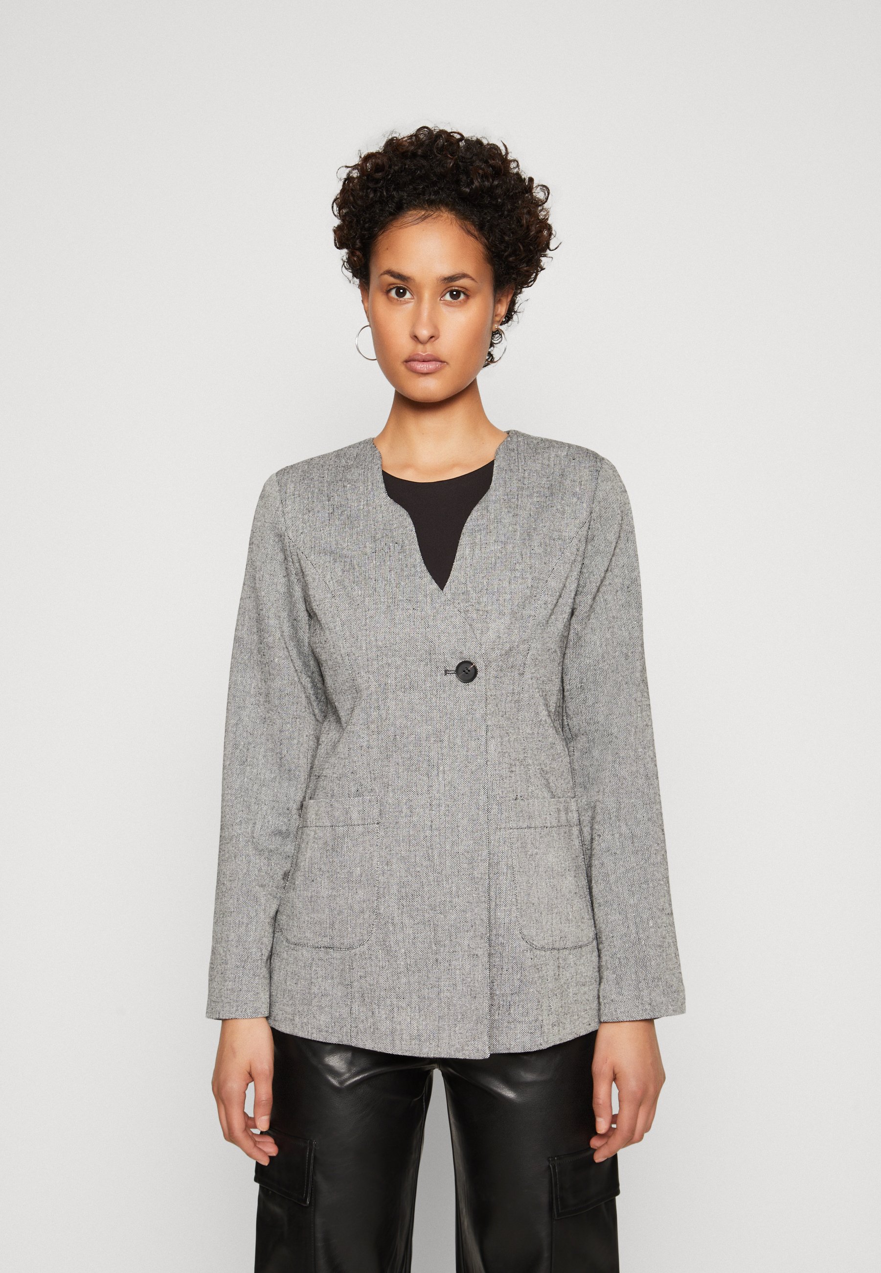 ONLY ONLWAVE POCKET - Blazer - gray melange/grey
