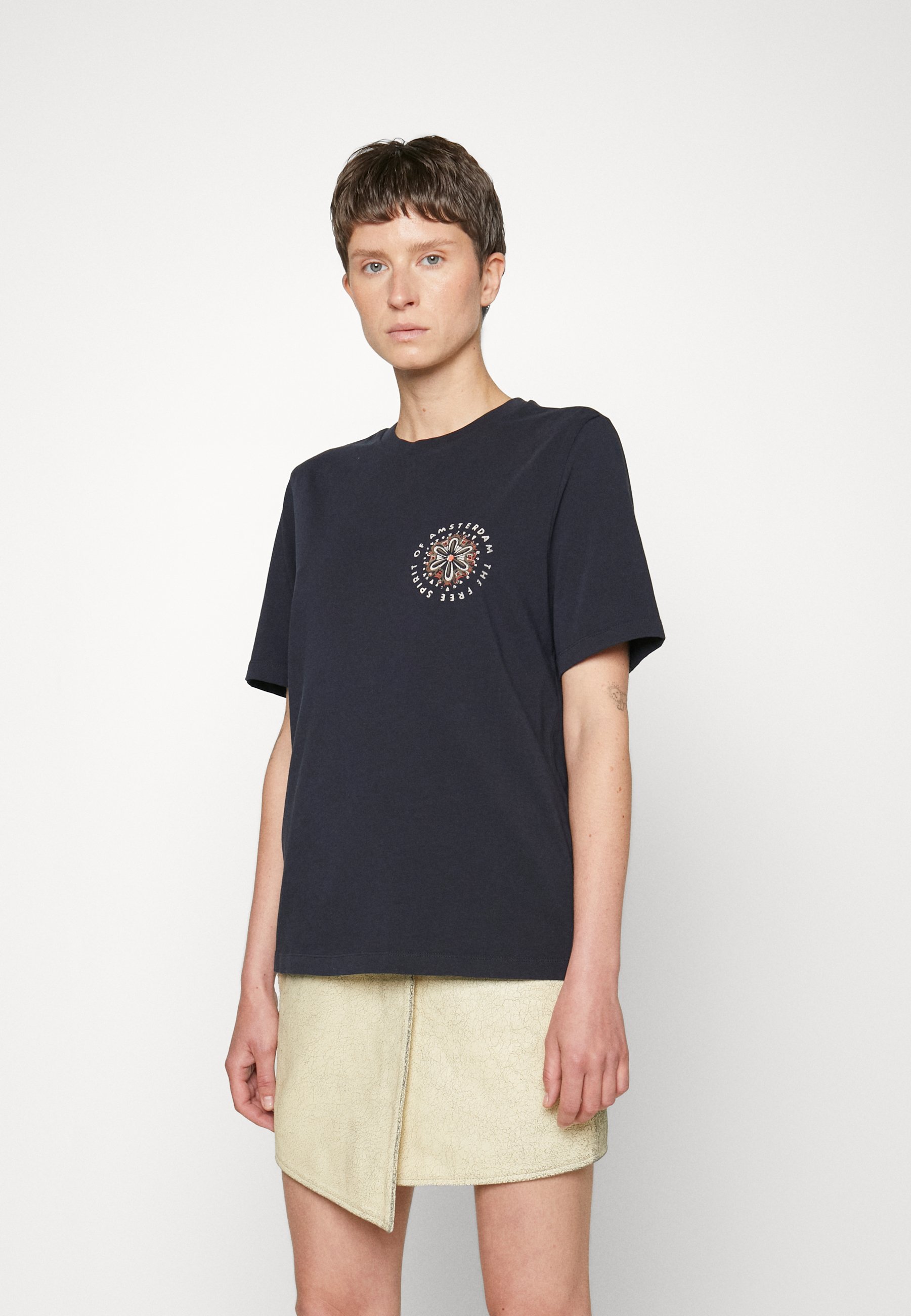 Scotch & Soda RELAXED - Print T-shirt - night/dark blue