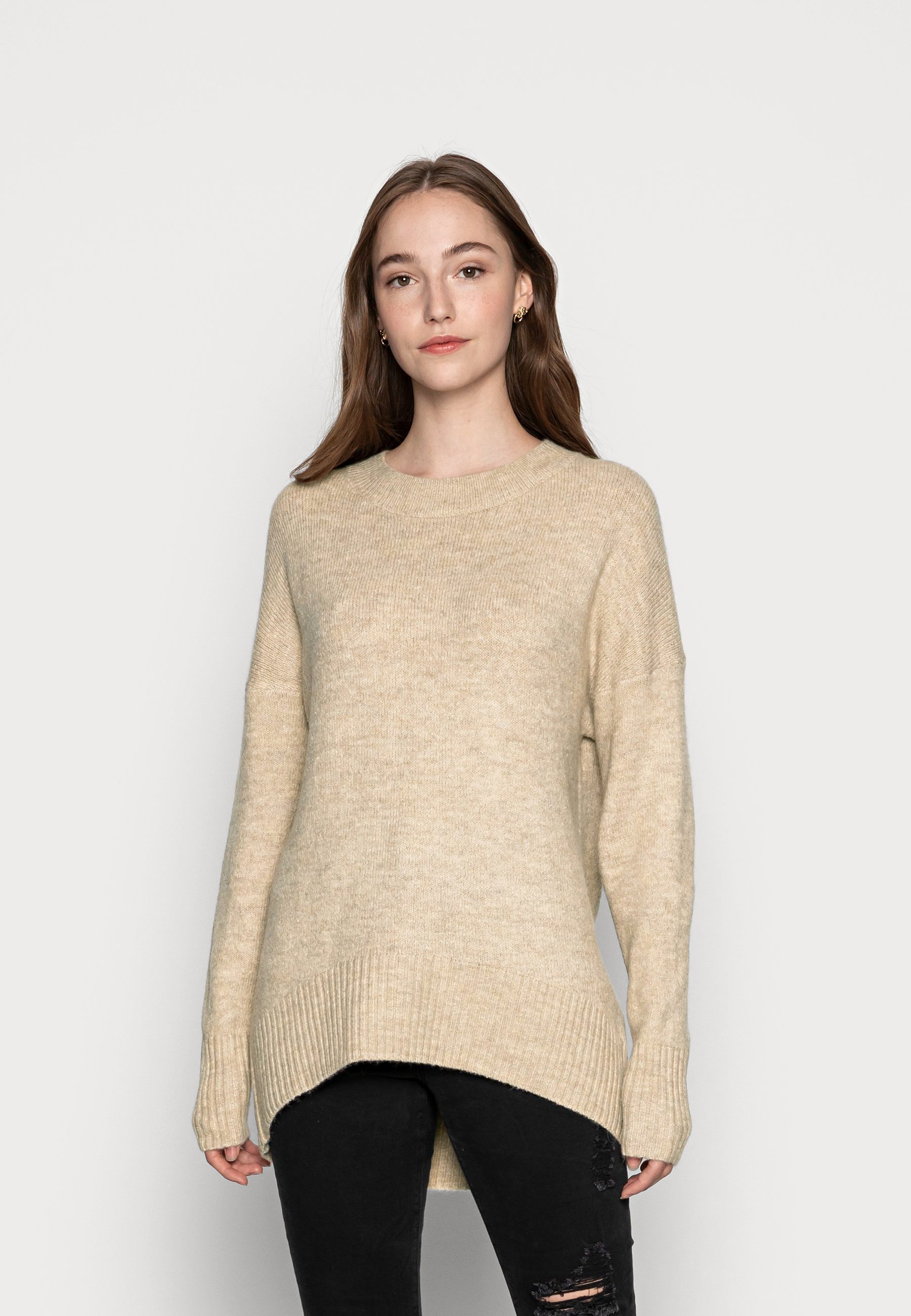 ONLY ONLNANJING LS KNT NOOS - Jumper - melange/beige