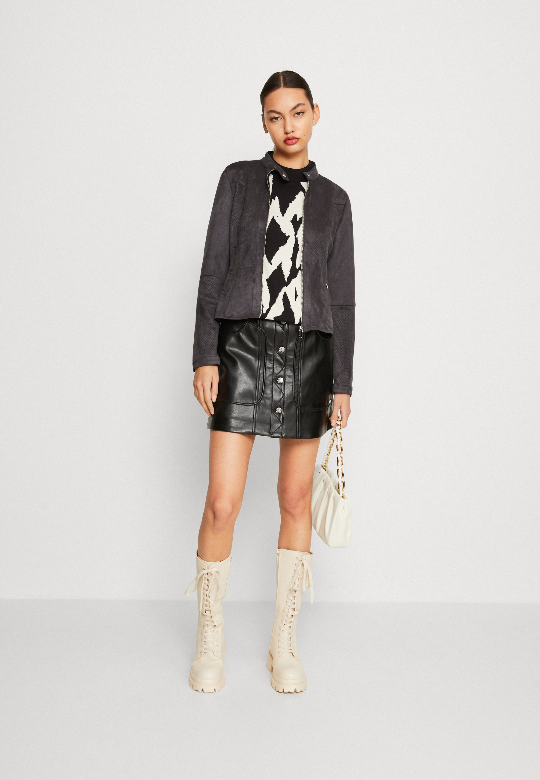 Vero Moda VMJOSE LUCIA JACKET - Faux leather jacket - phantom/black
