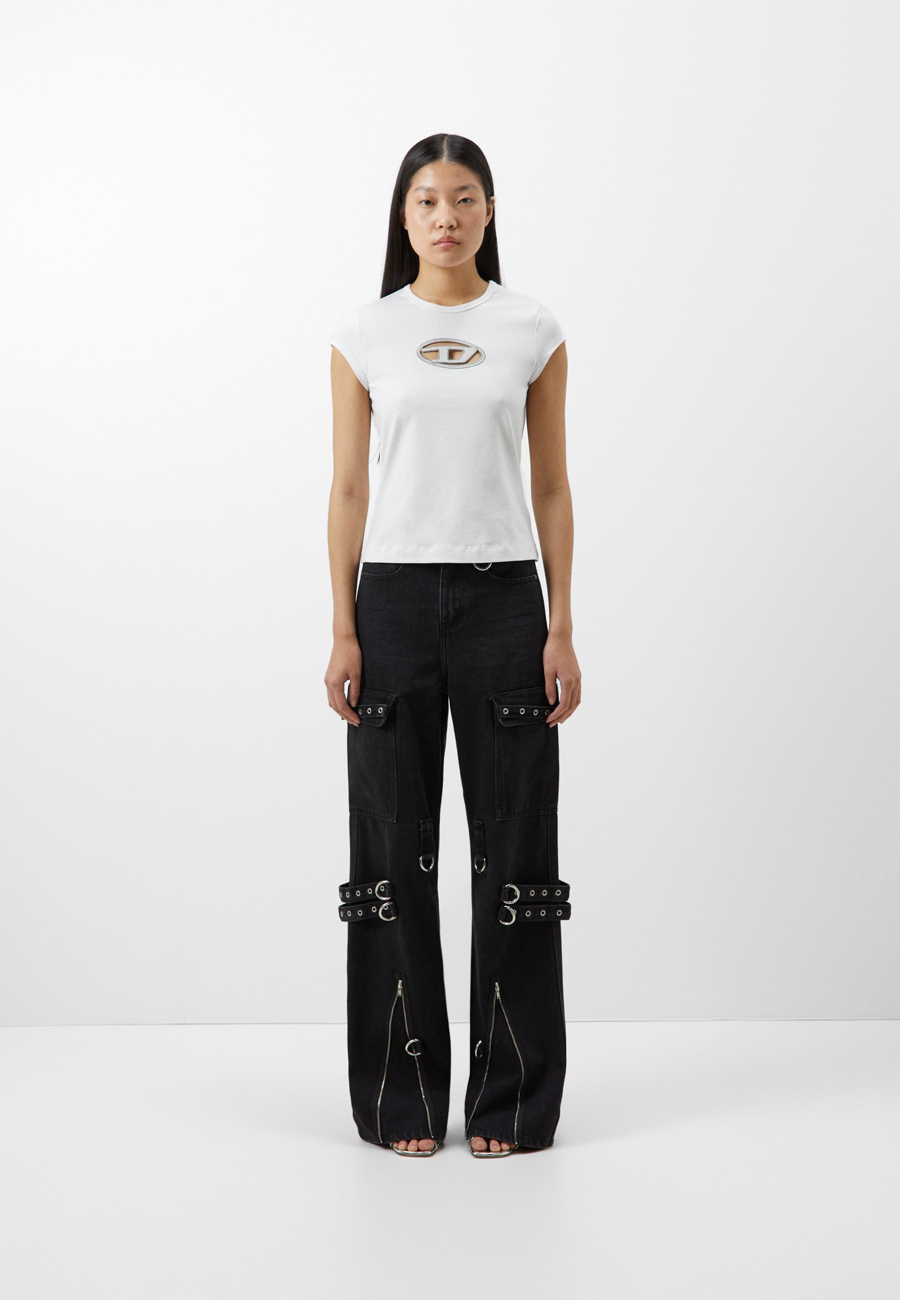 Diesel T-ANGIE - Print T-shirt - white/white
