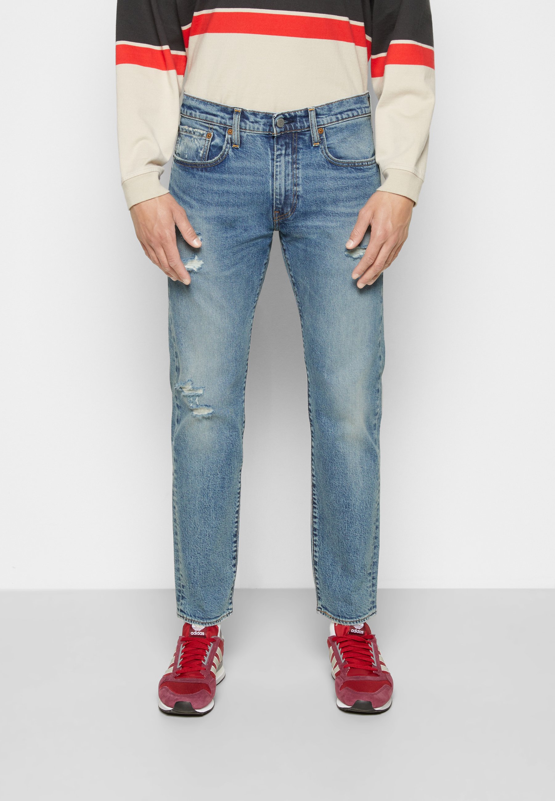 Levi's® 502™ TAPER - Jeans Tapered Fit - dark indigo destructed/blue