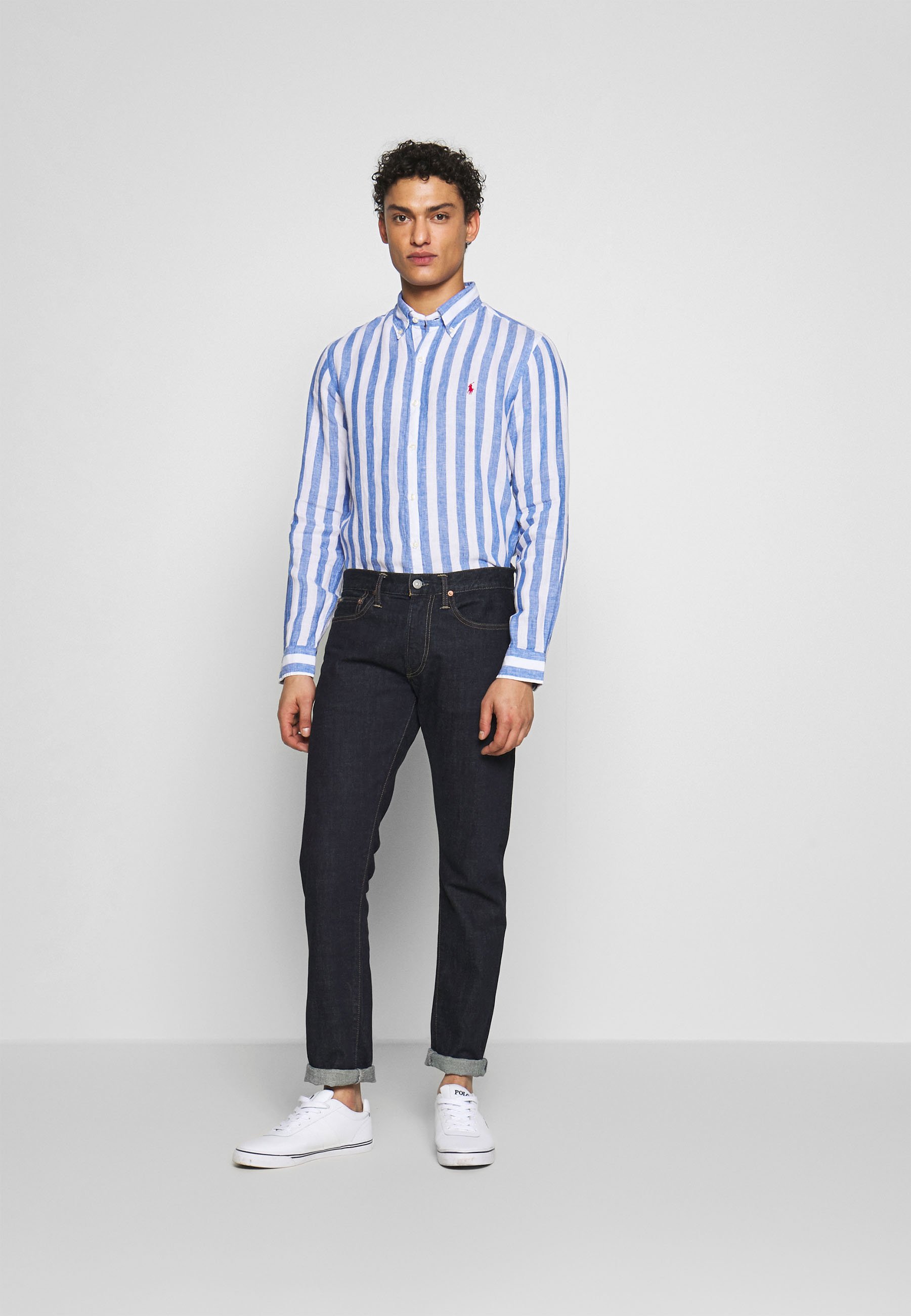 Polo Ralph Lauren STRIPE SLIM FIT - Shirt - blue/white/blue