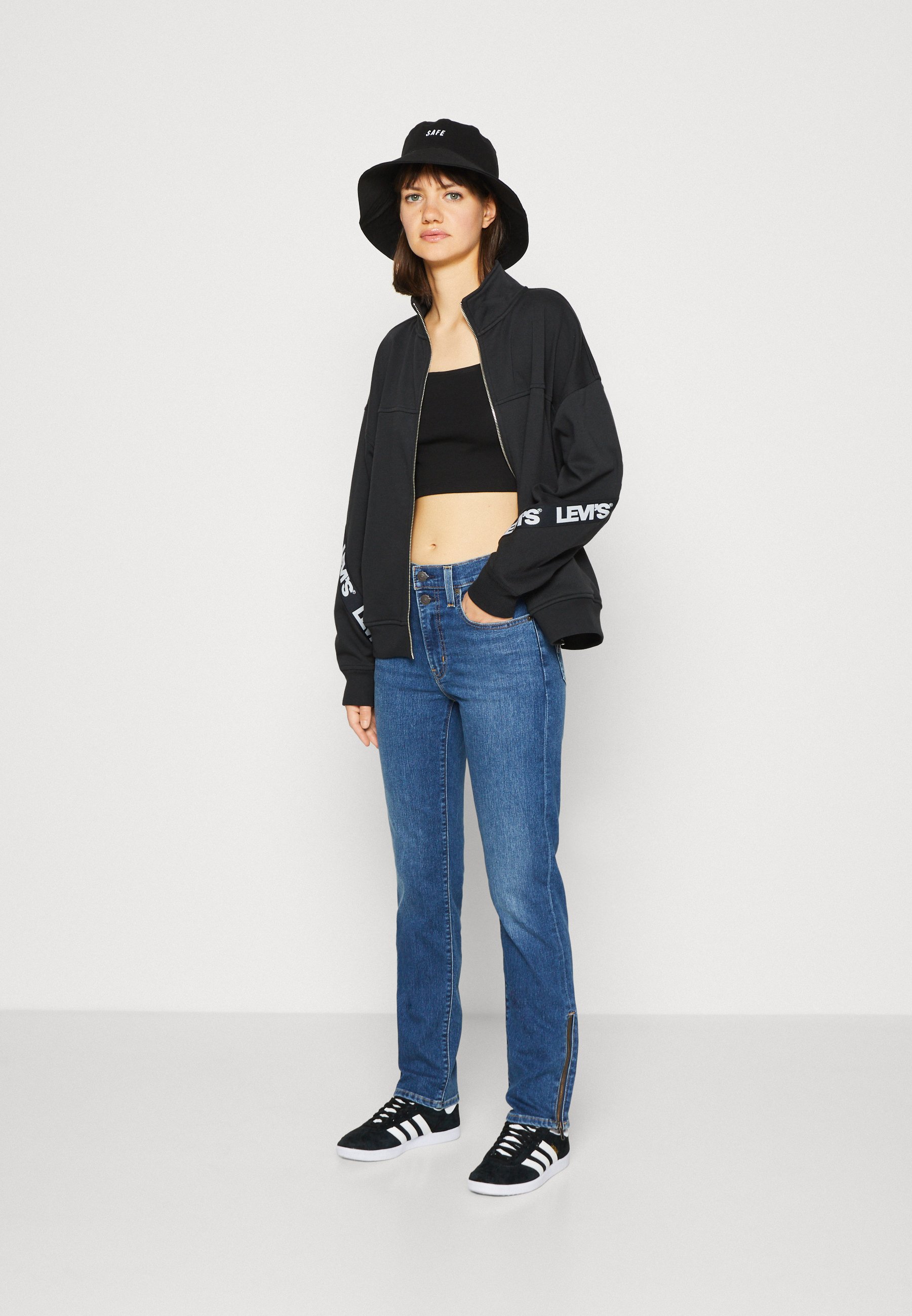 Levi's® 724™ BUTTON SHANK - Straight leg jeans - all zipped up/stone blue denim