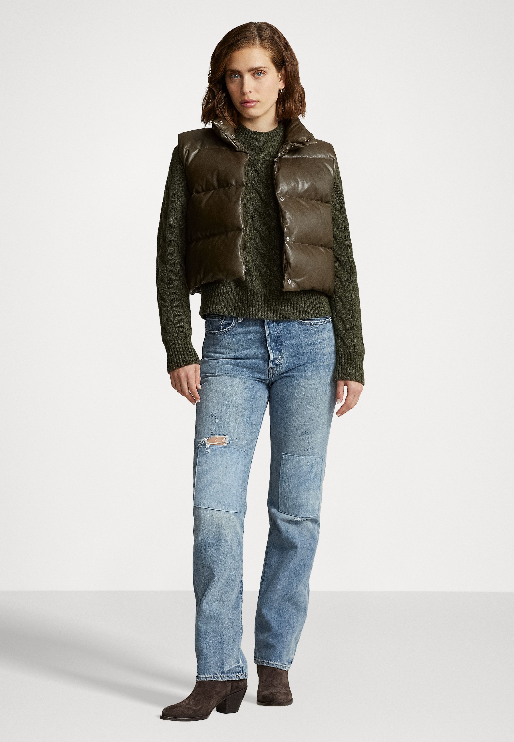 Polo Ralph Lauren LONG SLEEVE - Jumper - olive marl/olive