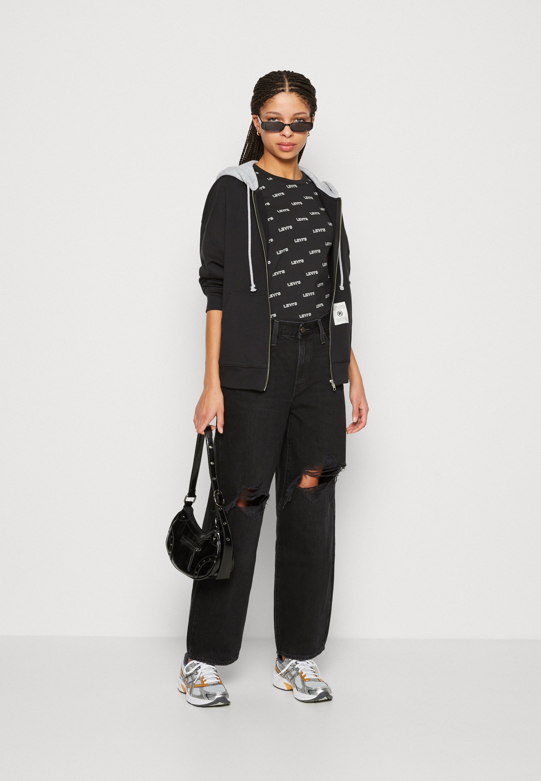 Levi's® GRAPHIC RICKIE TEE - Print T-shirt - minimal sport caviar/black
