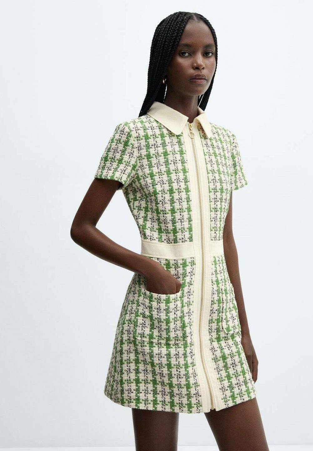 Mango TWIGGY-H - Shirt dress - zielony/green