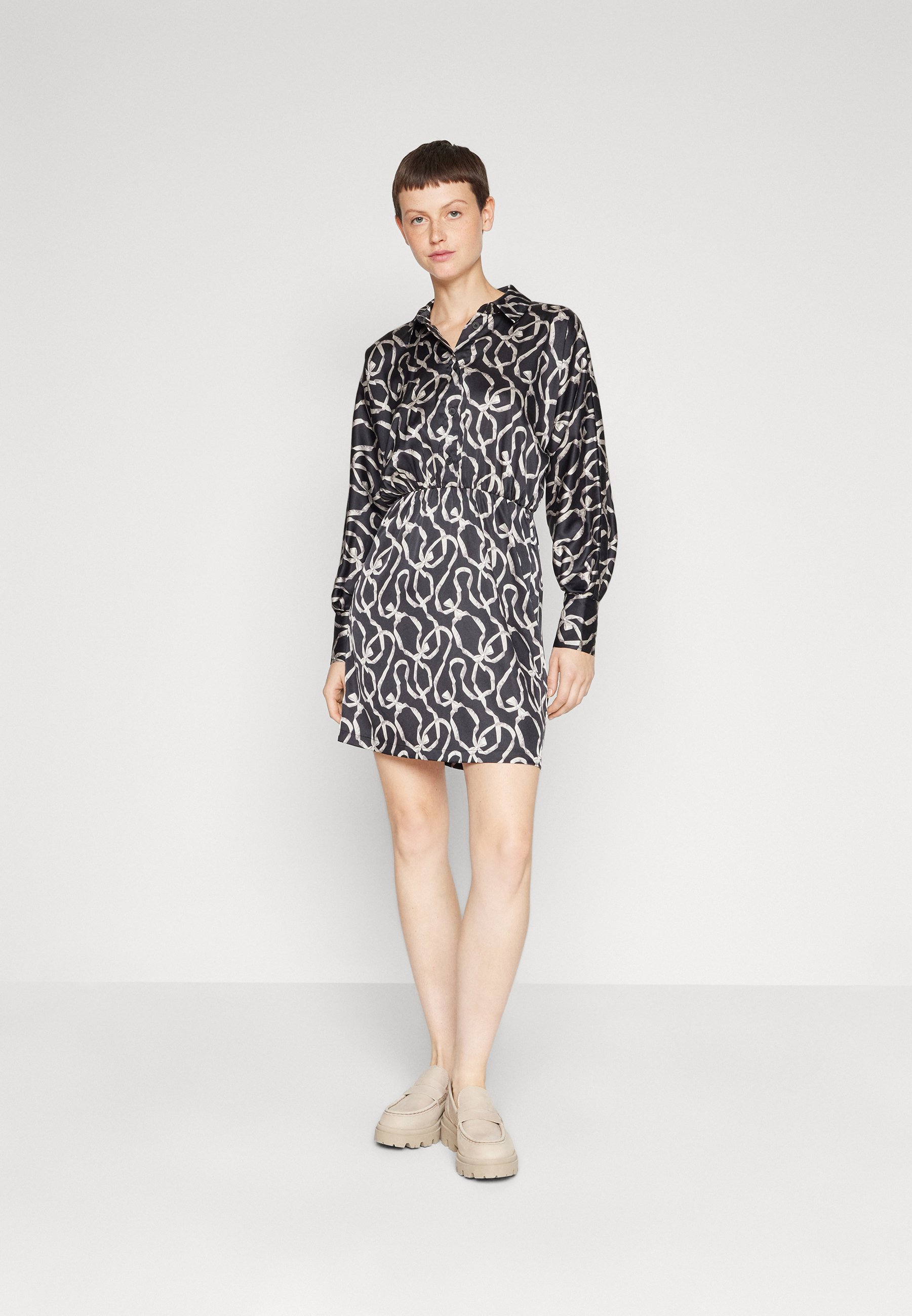 Vero Moda VMMALLE DRESS - Shirt dress - black/grey/black