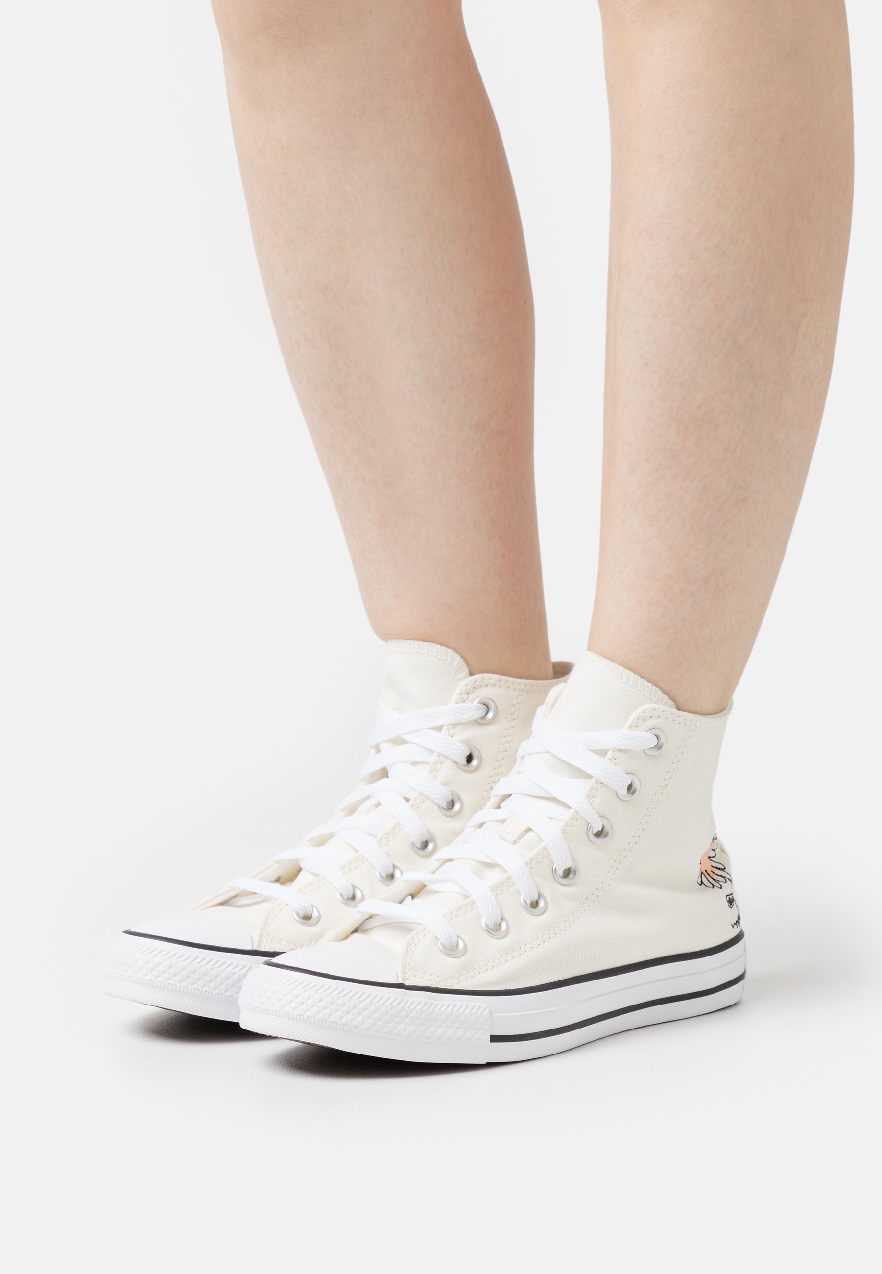 Converse CHUCK TAYLOR ALL STAR SUMMER FLORALS - High-top trainers - egret/cheeky coral/black/beige