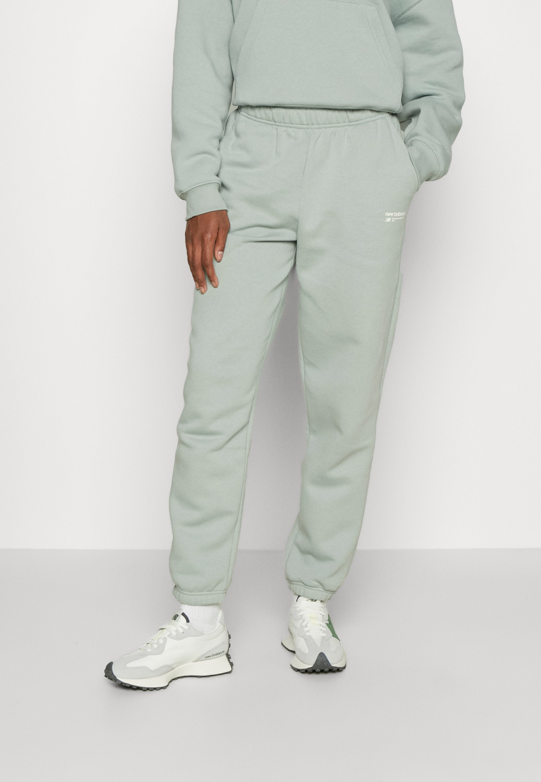 NB LINEAR HERITAGE - Tracksuit bottoms - juniper/grey