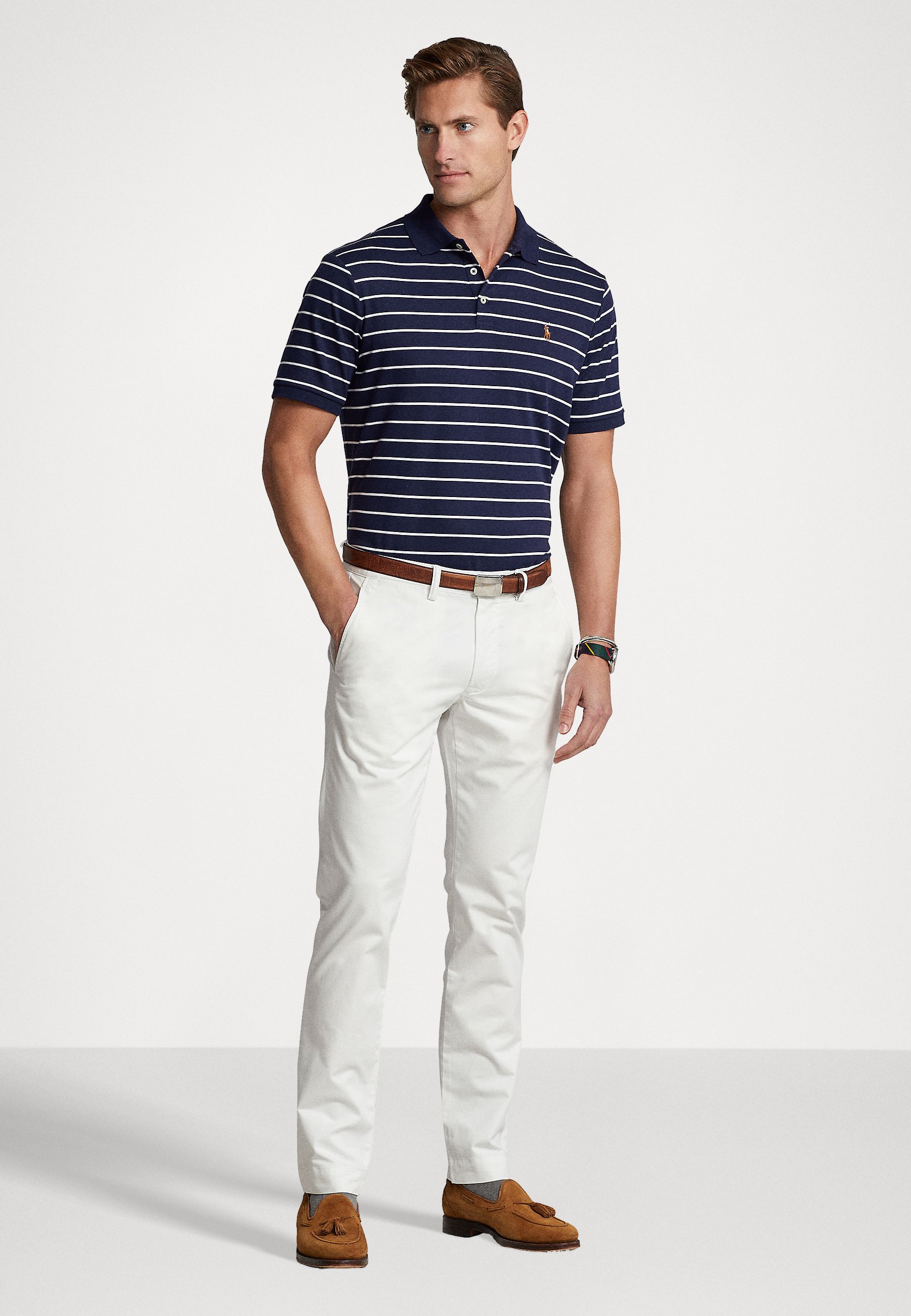 Polo Ralph Lauren STRETCH SLIM FIT TROUSER - Chinos - deckwash white/white