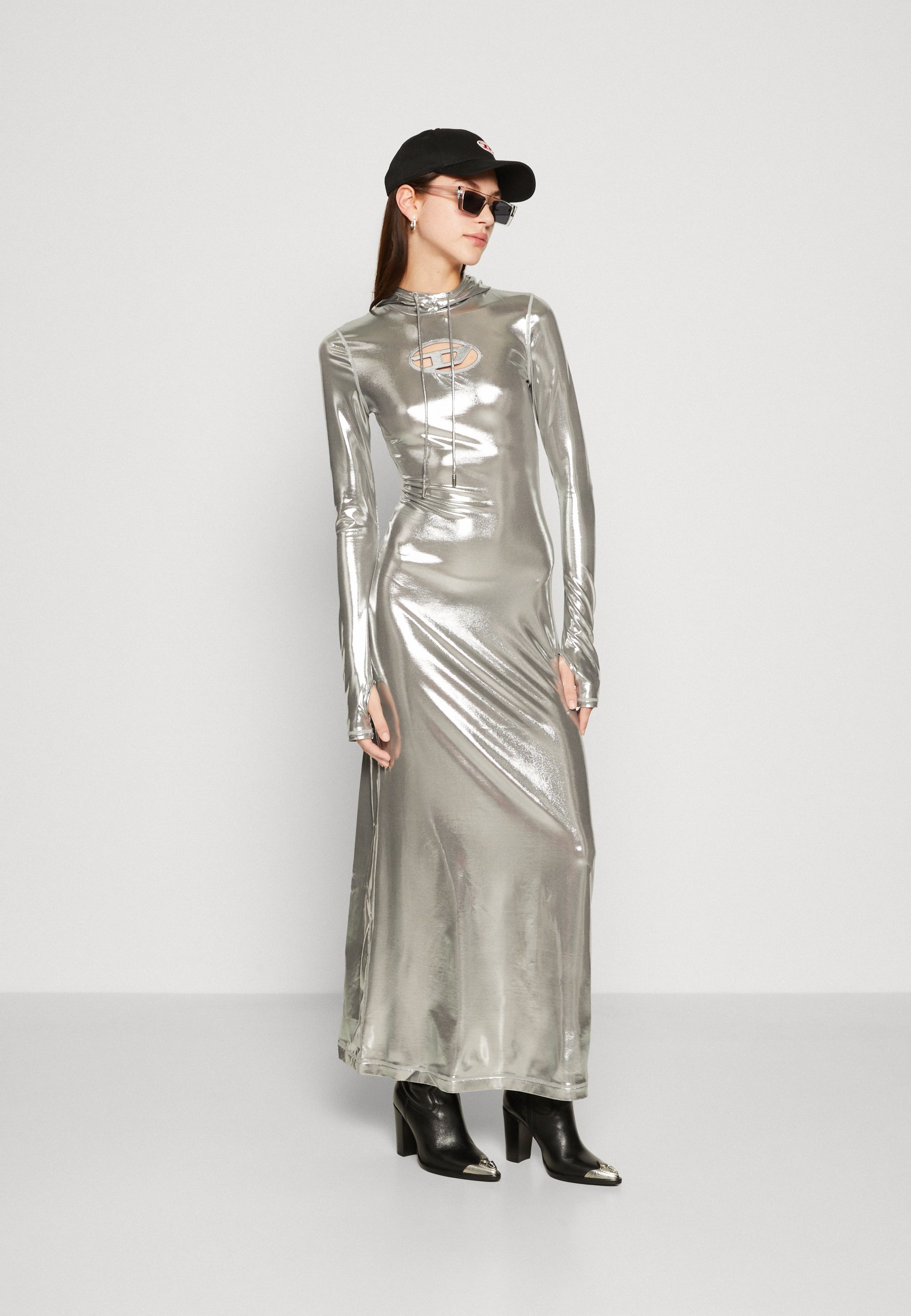Diesel D-MATHILDE-L1 - Maxi dress - silver/silver-coloured