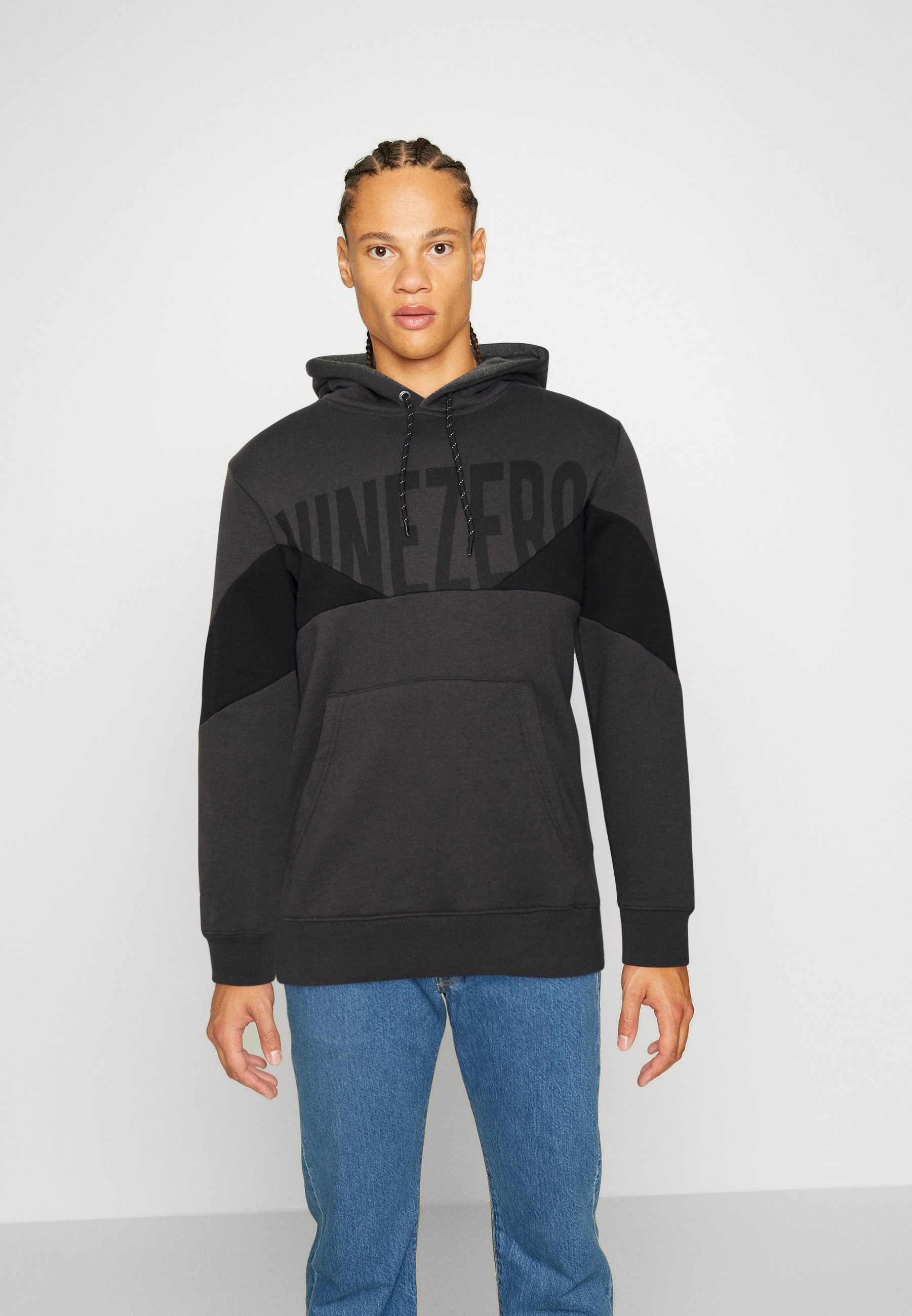 Jack &Jones JJRANDY HOOD - Sweatshirt - phantom/mottled dark grey