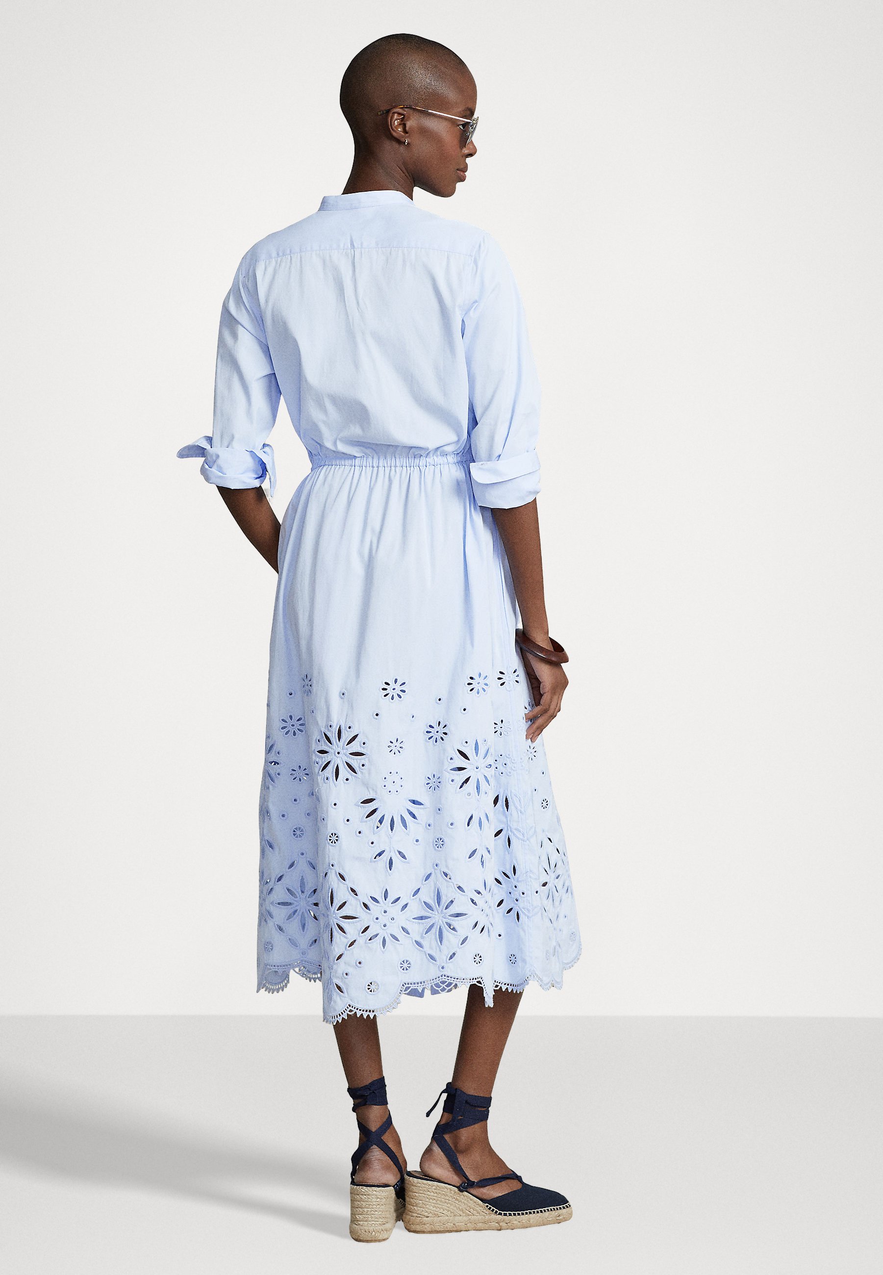 Polo Ralph Lauren JESSICA LONG SLEEVE DAY DRESS - Day dress - light blue/blue