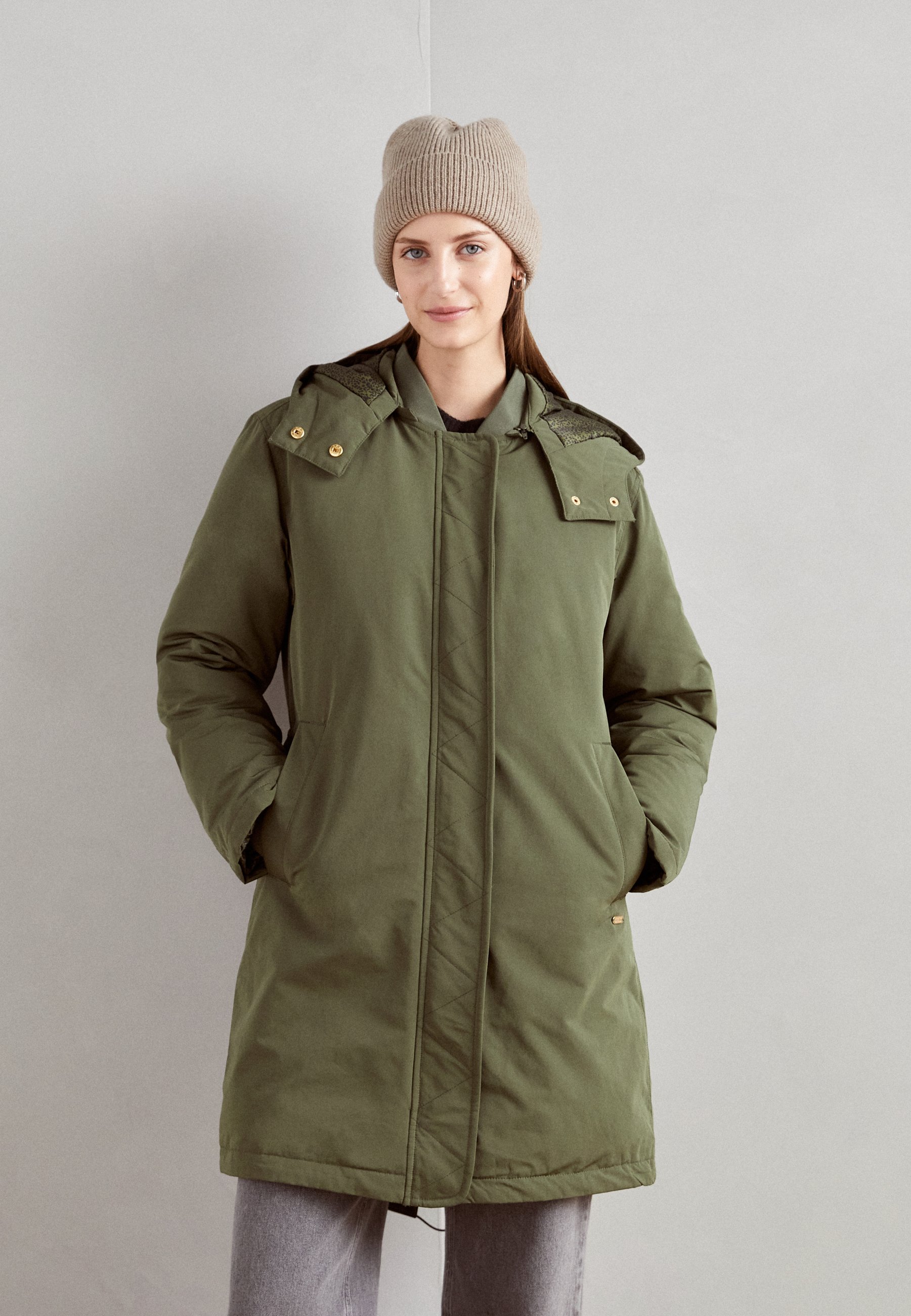 Scotch & Soda WATER REPELLENT MID LENGTH PARKA - Winter coat - green/khaki