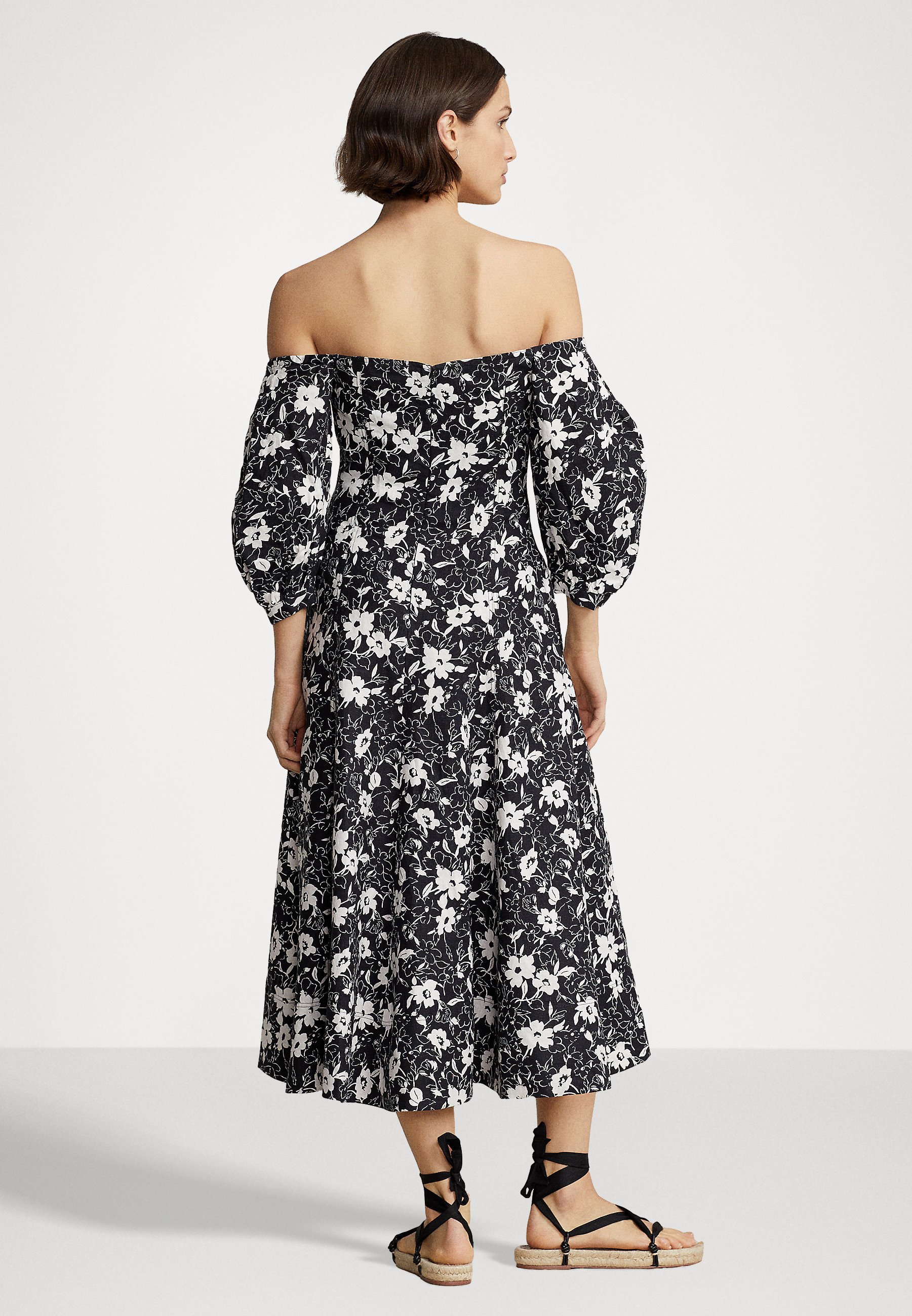 Polo Ralph Lauren AYLA LONG SLEEVE DRESS - Cocktail dress / Party dress - cream/black/black