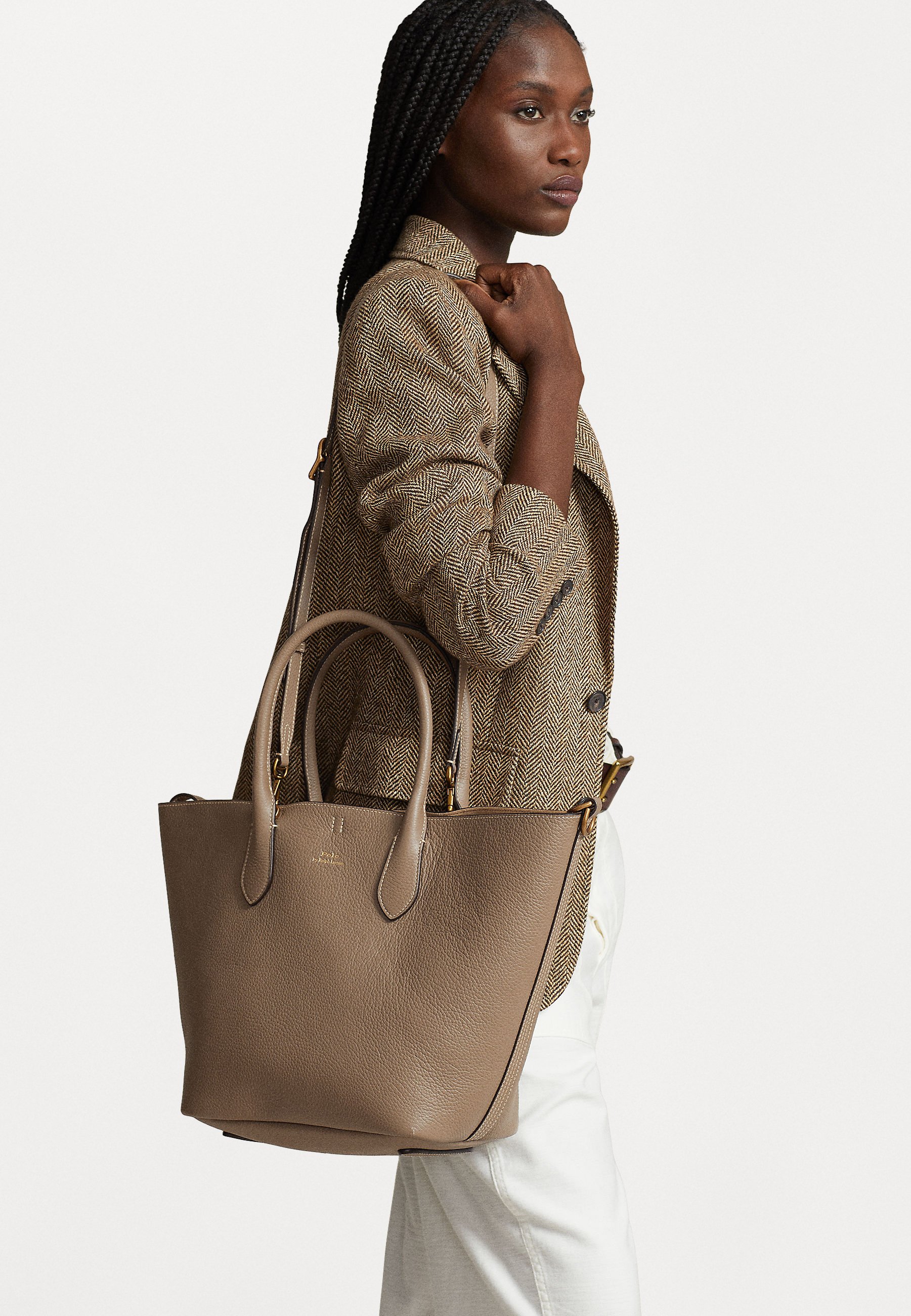Polo Ralph Lauren TOTE MEDIUM - Tote bag - taupe