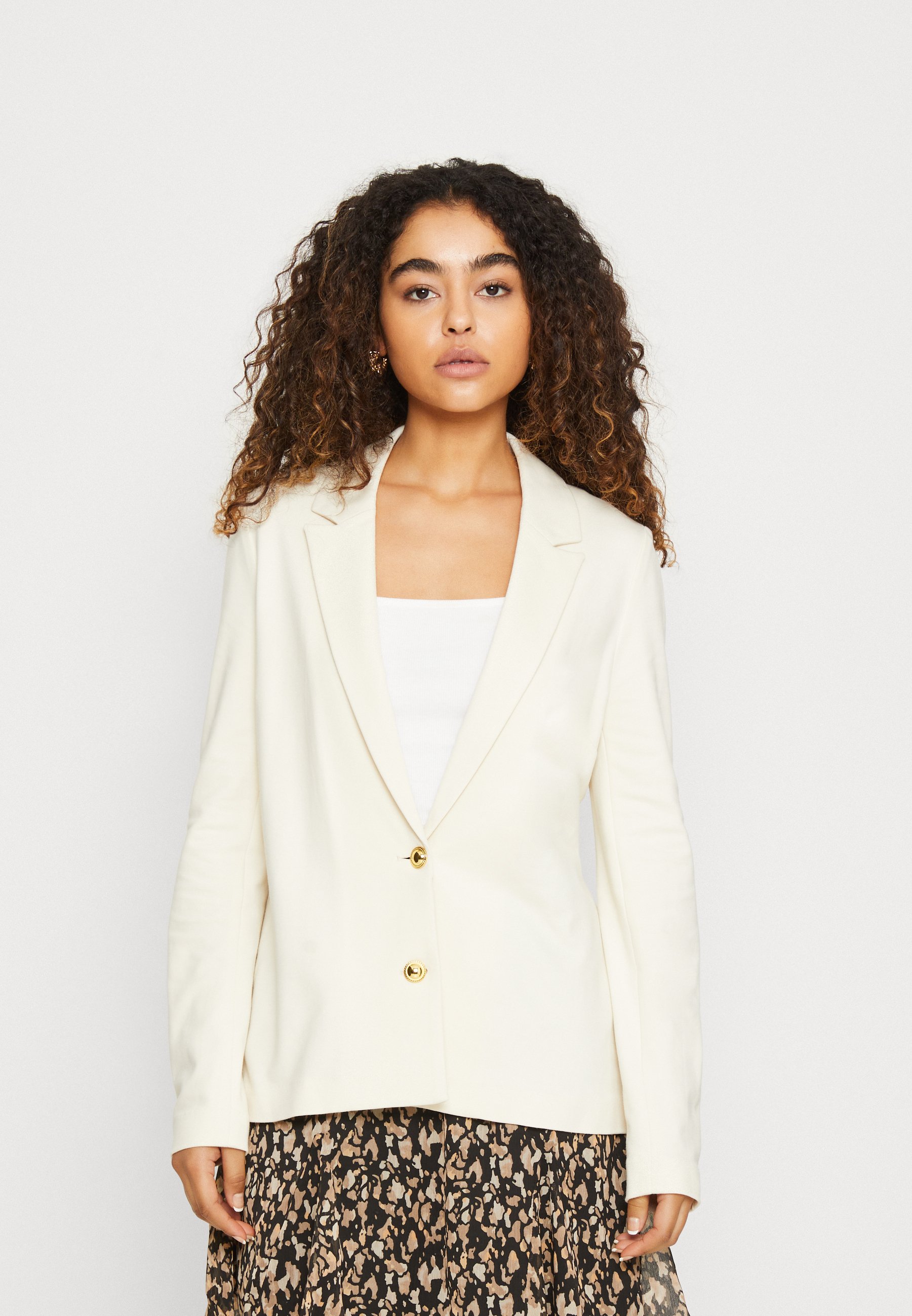 Vero Moda VMEVA SLIM BUTTON - Blazer - birch/gold/beige