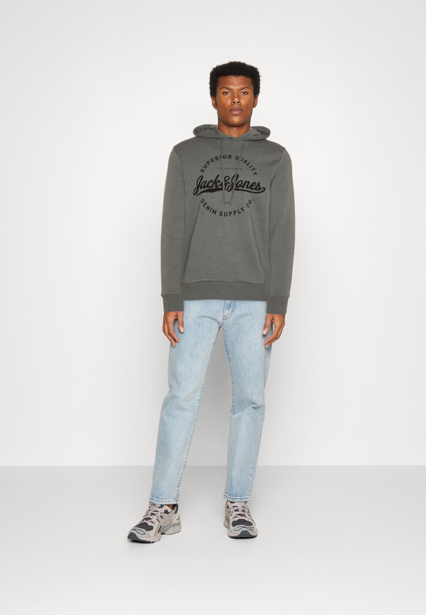 Jack &Jones JJSTANLI HOOD - Sweatshirt - sedona sage/grey