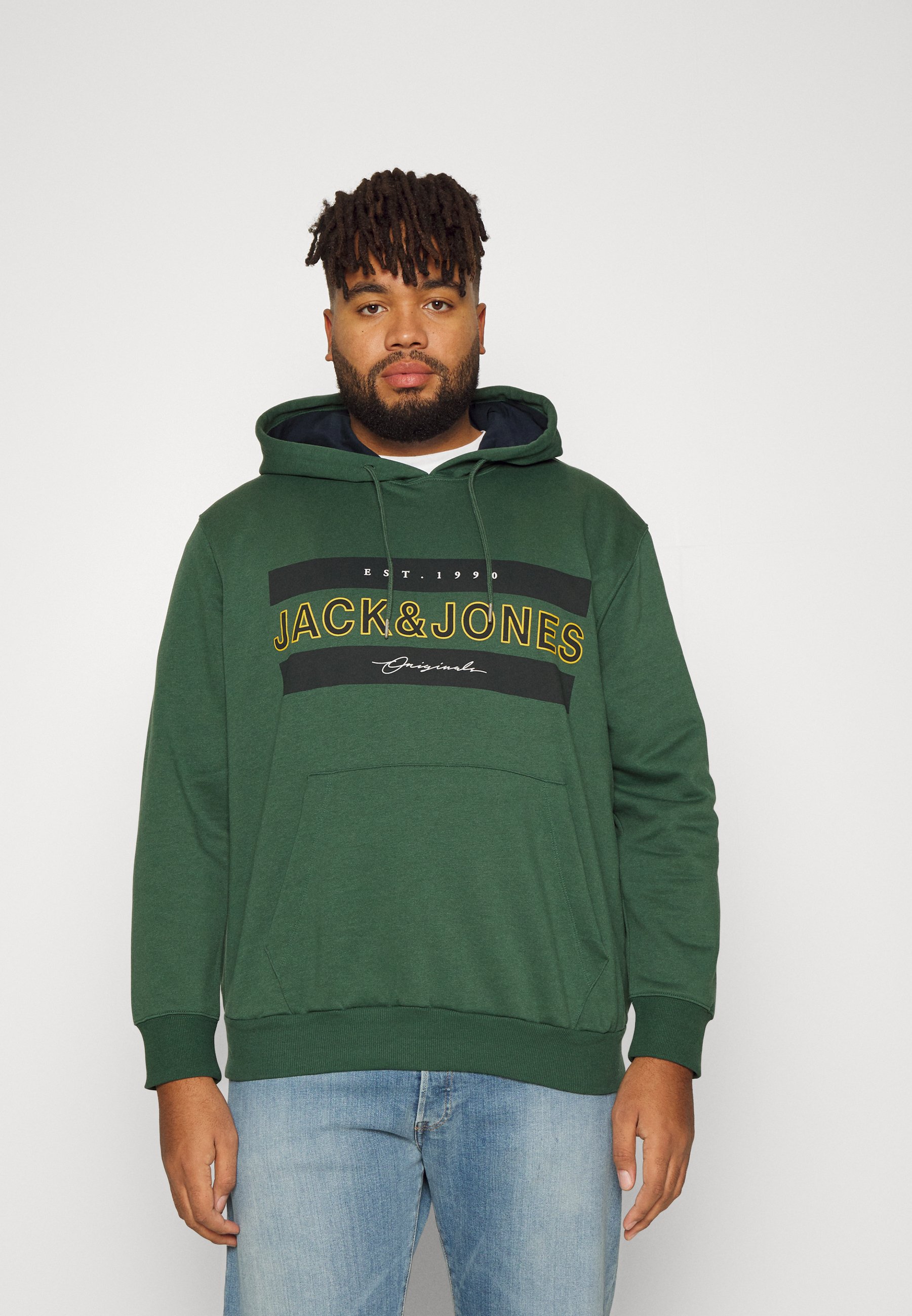 Jack &Jones JORFRIDAY HOOD - Sweatshirt - trekking green/dark green
