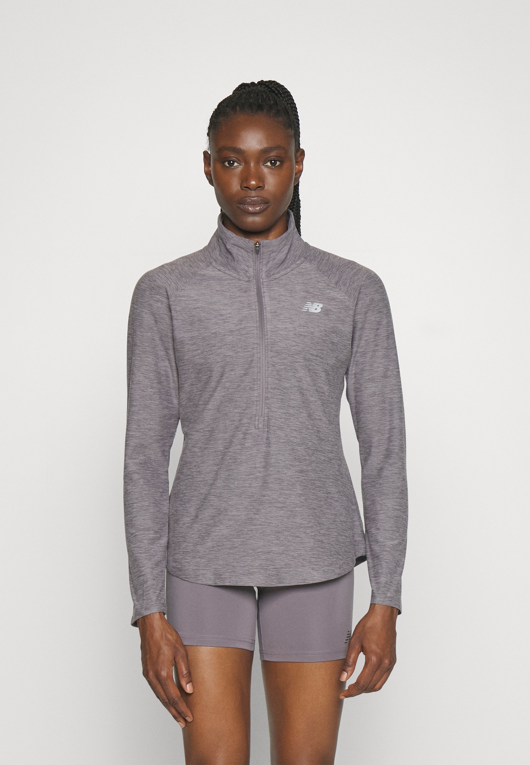 NB SPORT SPACEDYE 1/2 ZIP - Long sleeved top - zinc/grey