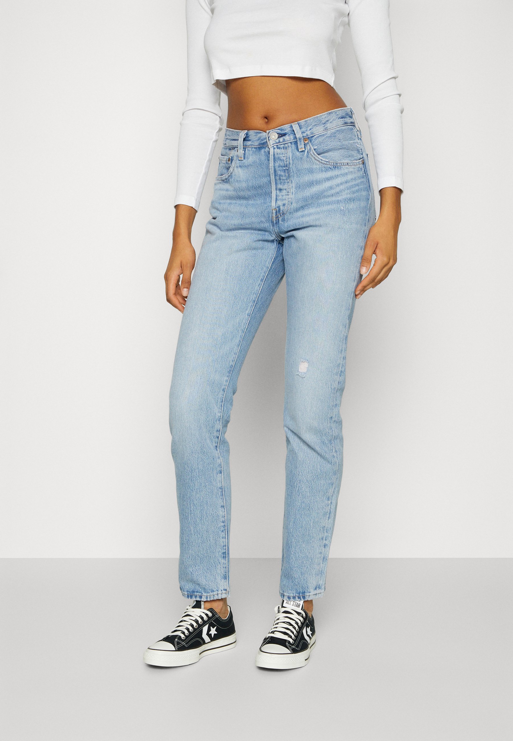 Levi's® 501® JEANS FOR WOMEN - Straight leg jeans - indigo botanics/destroyed denim