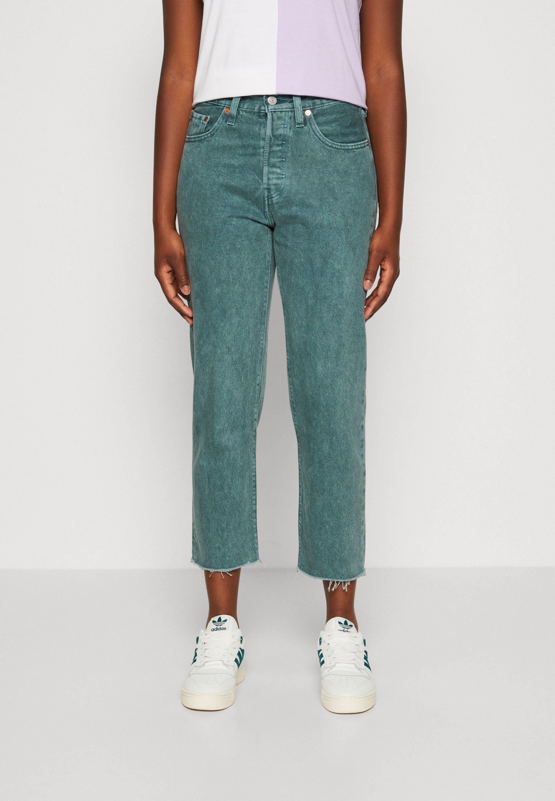 Levi's® 501® CROP - Straight leg jeans - misty silver pine/mottled green
